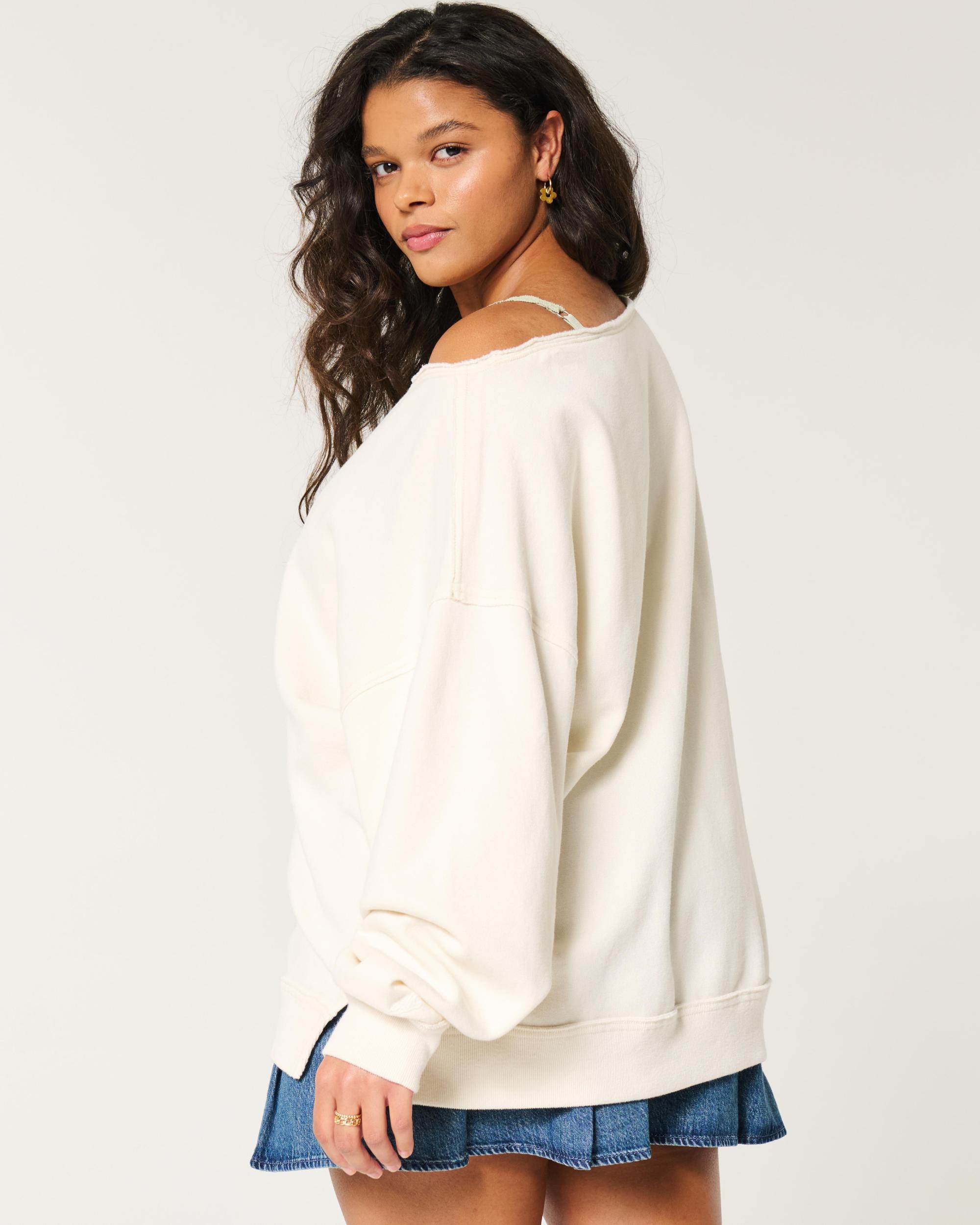 Oversized Off-the-Shoulder Sweatshirt Product Image