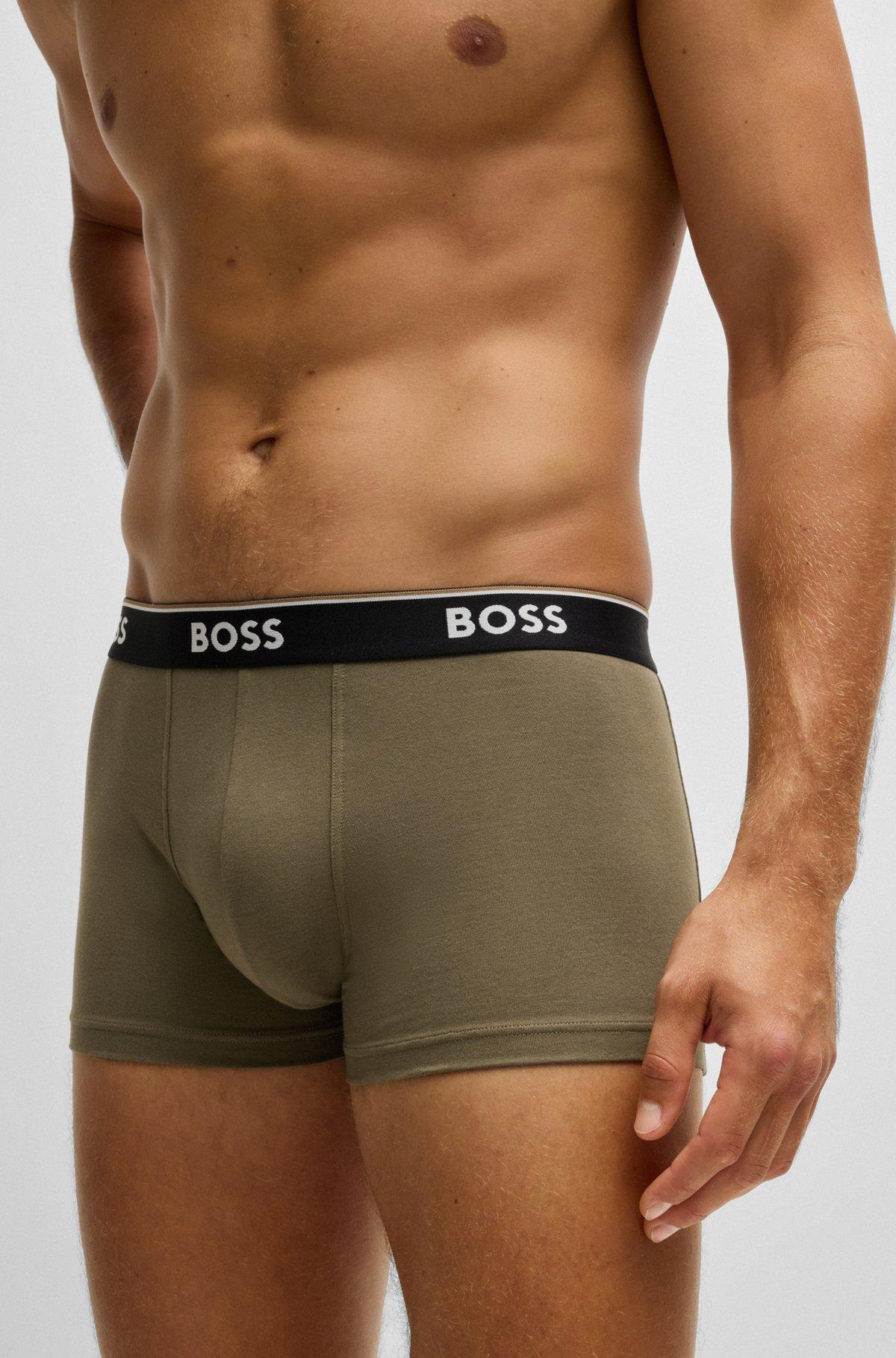 Three-pack of stretch-cotton trunks with logo waistband Product Image
