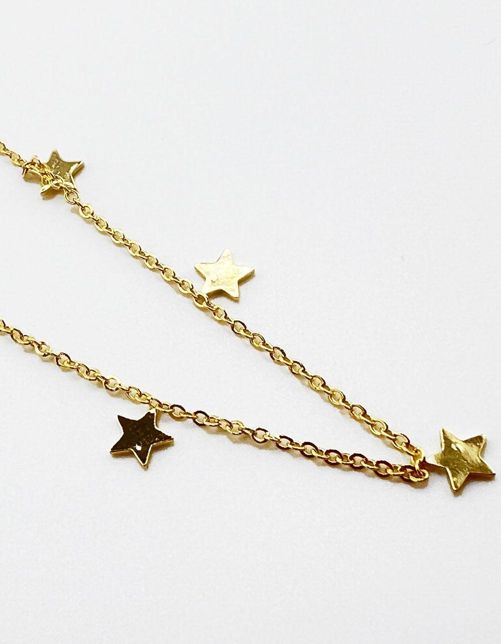 DO EVERYTHING IN LOVE 14K Gold Dipped Layered Moon & Star Necklace Product Image