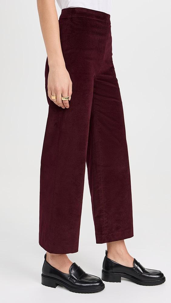 FRAME Cropped Velvet Wide Leg Trousers | Shopbop Product Image