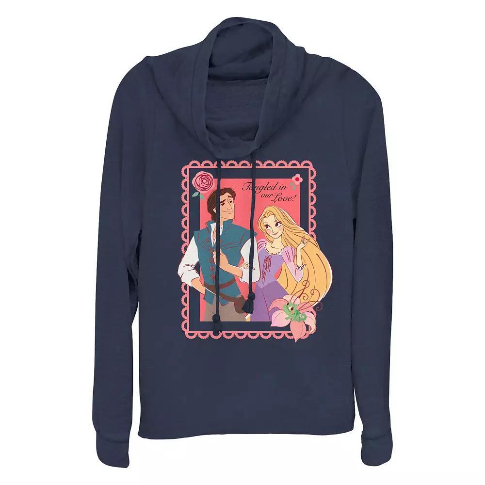 Disney's Tangled Flynn And Rapunzel Tangled In Our Love Plus Size Cowlneck Graphic Lightweight Long Sleeve, Women's, Size: 3XL, Blue Product Image