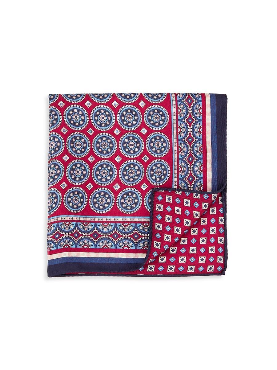 Mens Medallion Silk Pocket Square Product Image