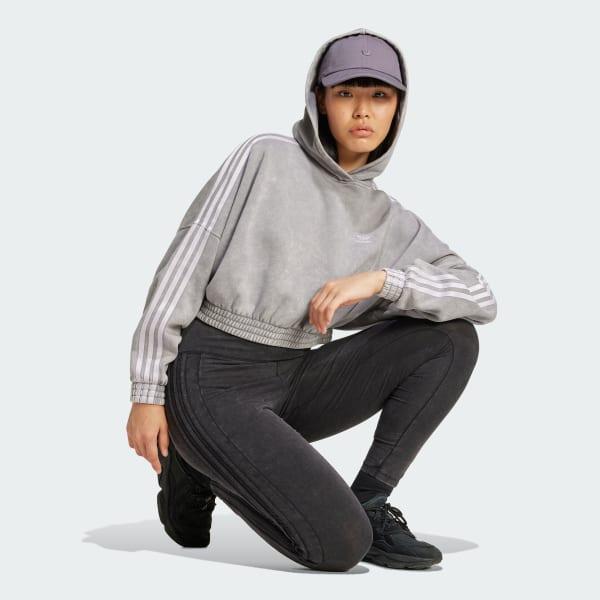 Washed-Out Crop Oversized Hoodie Product Image