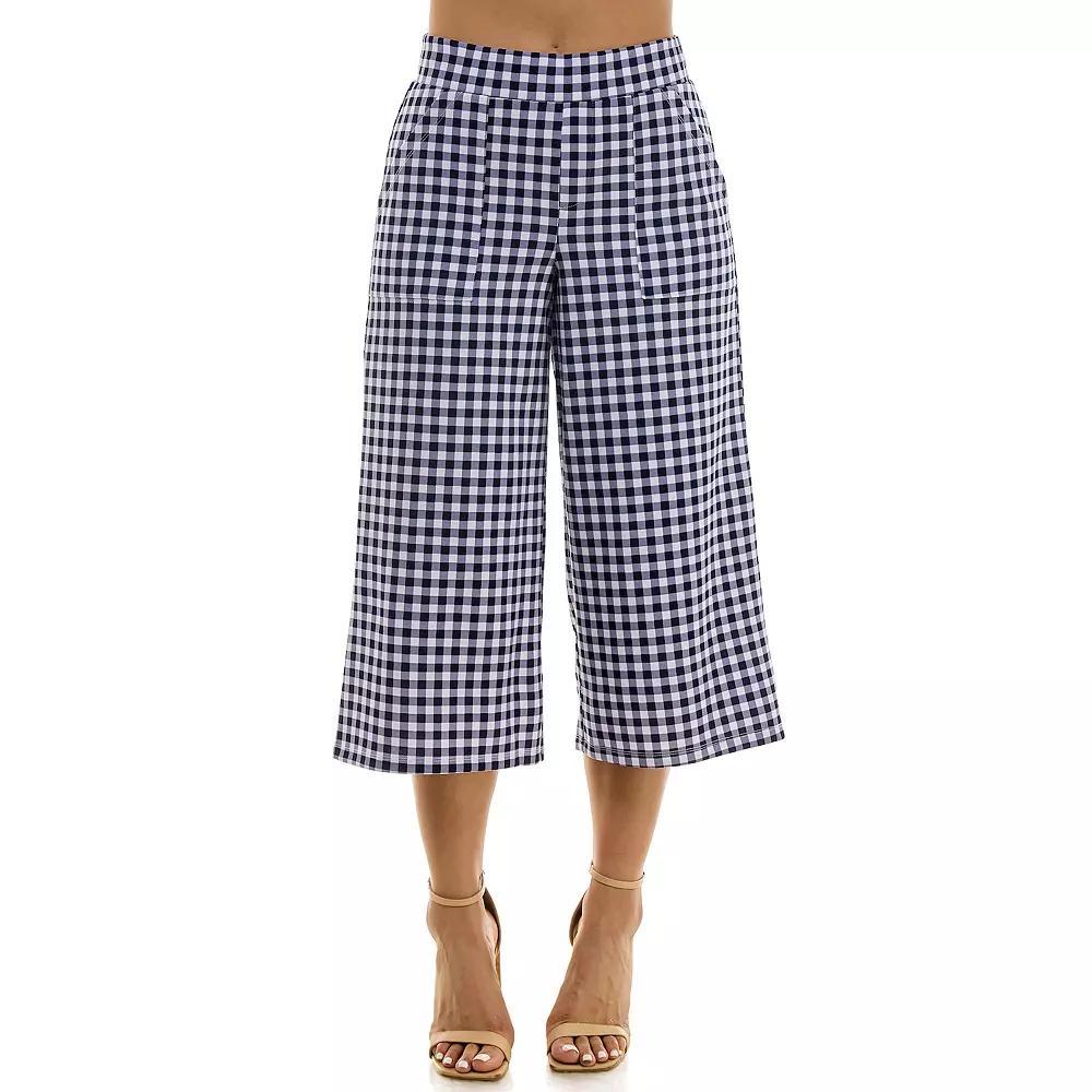 Women's Nina Leonard Gingham Coulotte Pants,  Product Image
