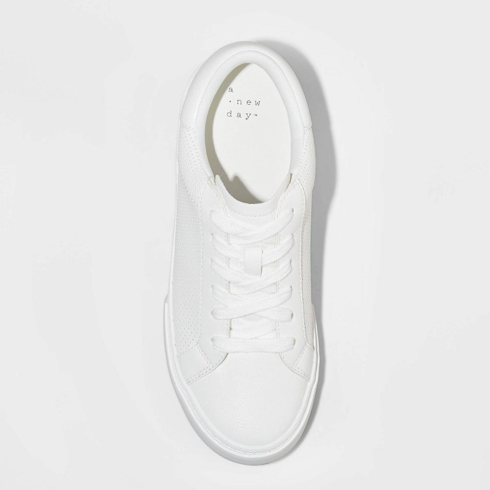 Womens Maddison Sneakers with Memory Foam Insole - A New Day White 8W Product Image