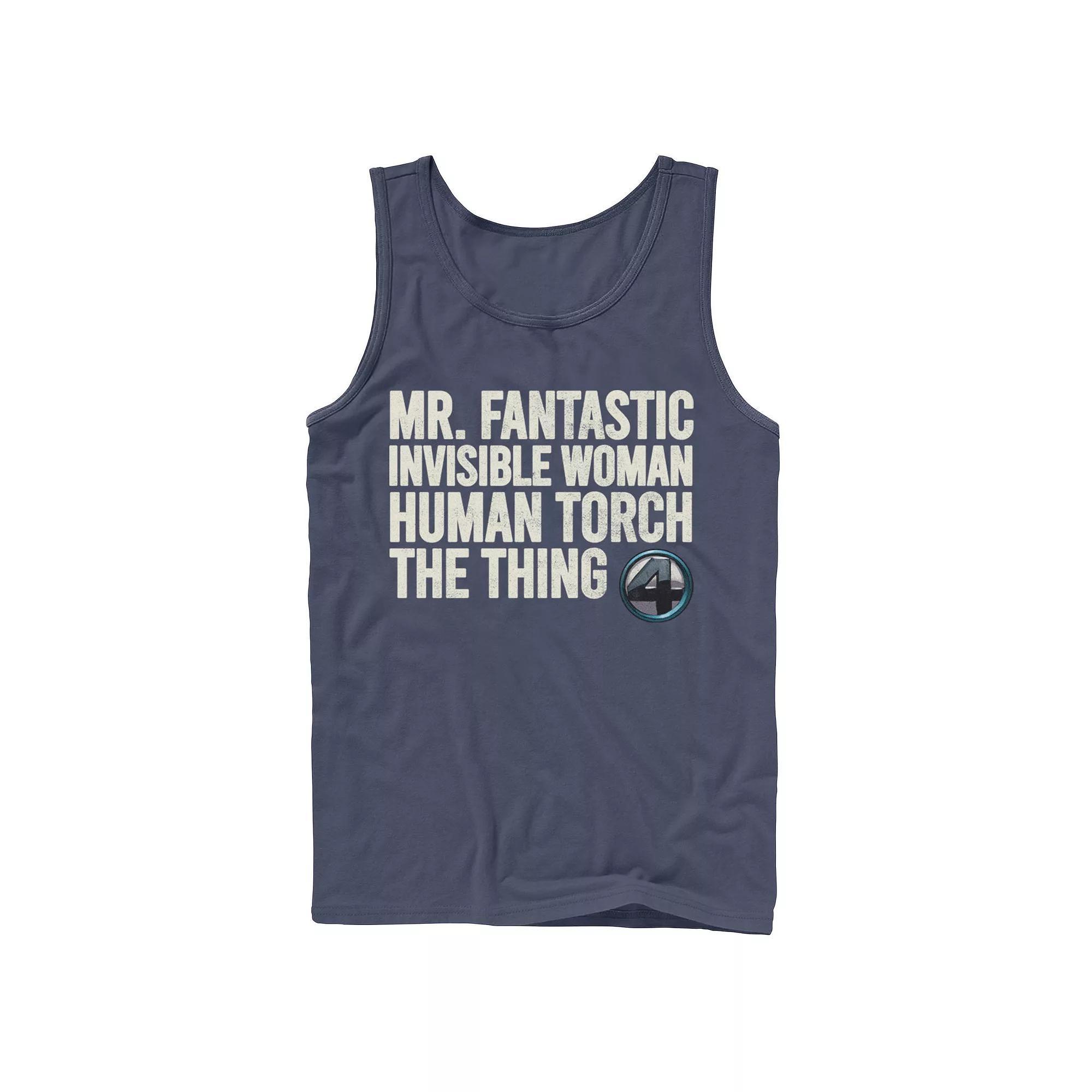 Men's Marvel Fantastic Four Team Name Stack Tank Top,  Product Image