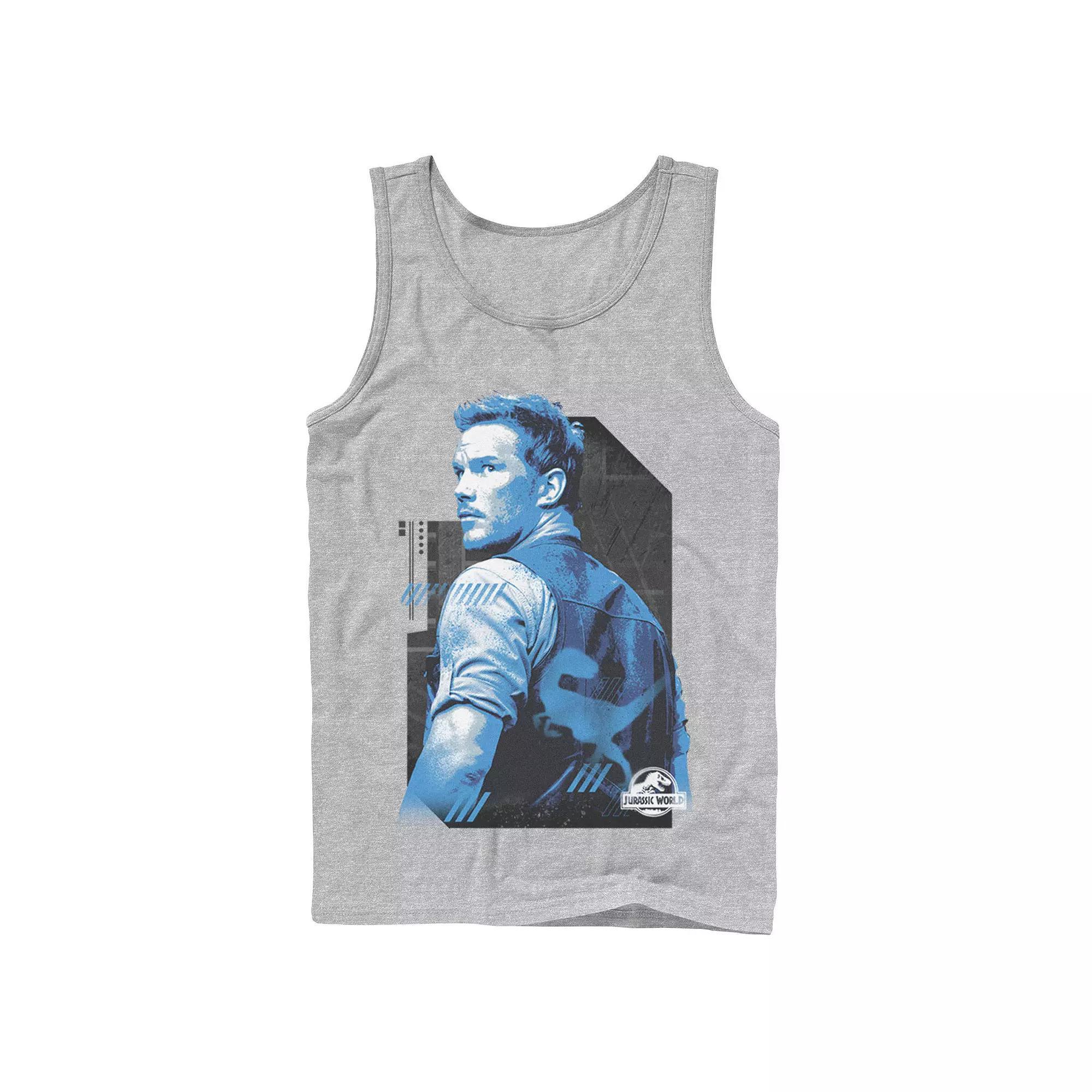 Men's Jurassic World Owen Blue Tone Portrait Tank Top,  Product Image