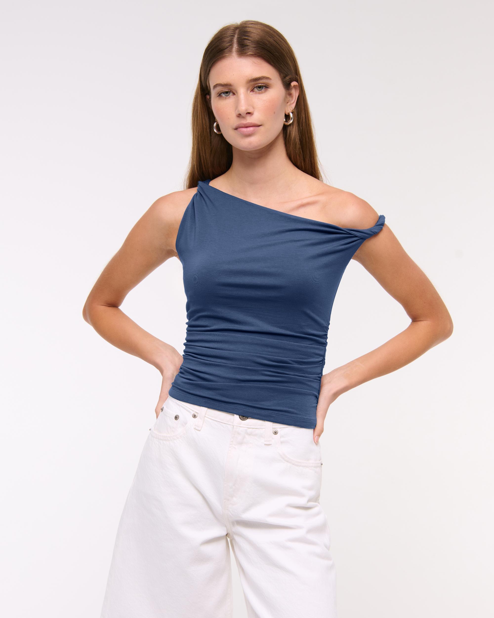 Asymmetrical Mesh Twist Top Product Image