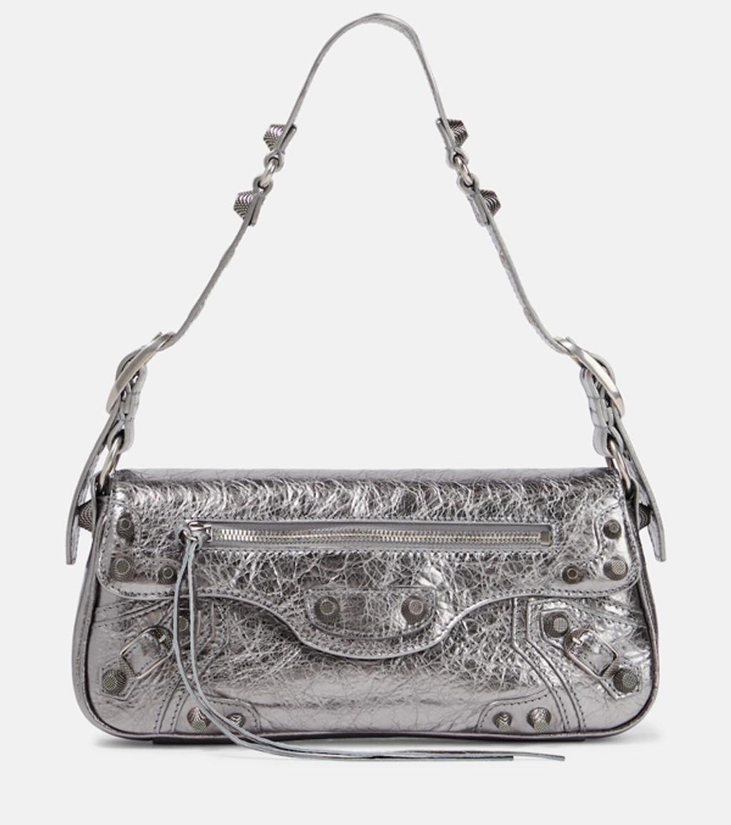 BALENCIAGA Xs Le Cagole Leather Shoulder Bag In Silver Product Image