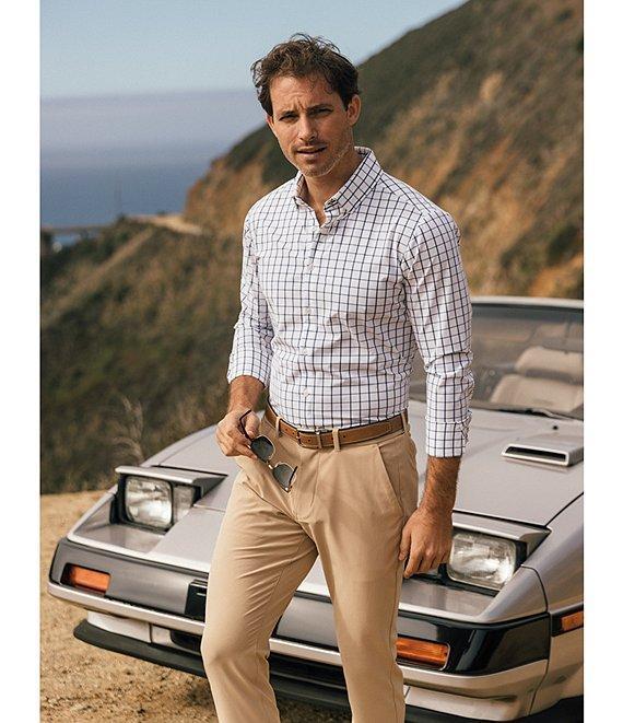 Mizzen+Main Leeward Performance Stretch Windowpane Long Sleeve Woven Shirt Product Image
