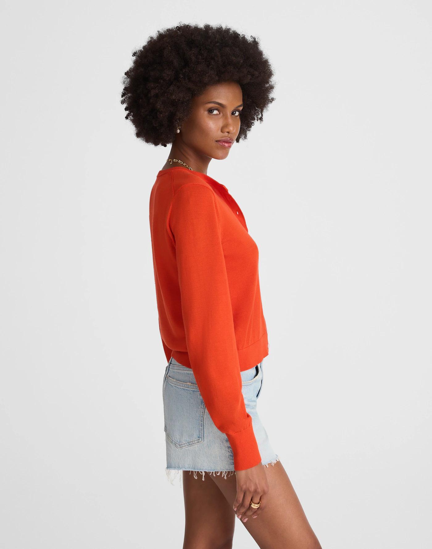 Cotton Crewneck Cardigan Product Image