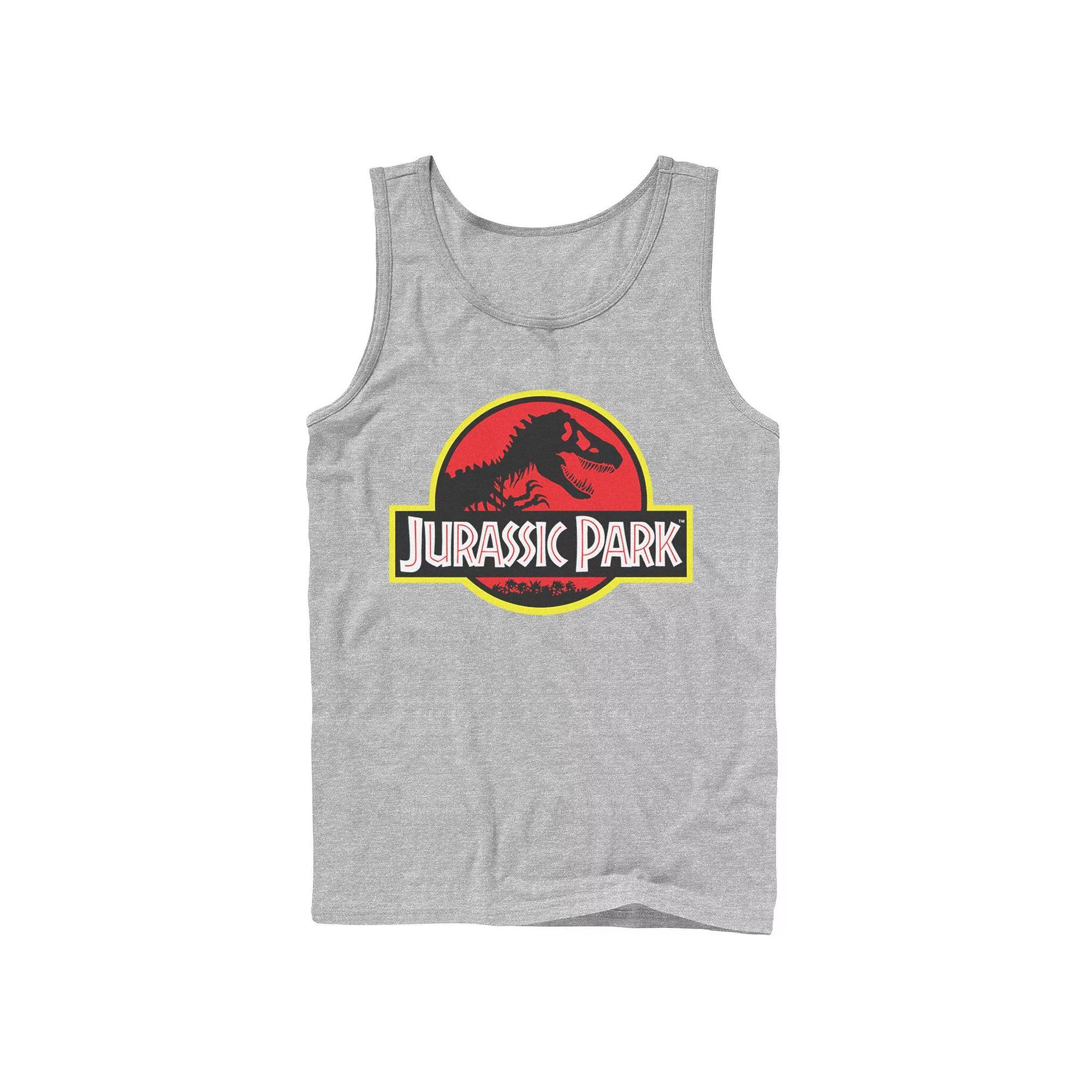 Men's Jurassic Park Red & Yellow Outline Logo Graphic Tank Top,  Product Image