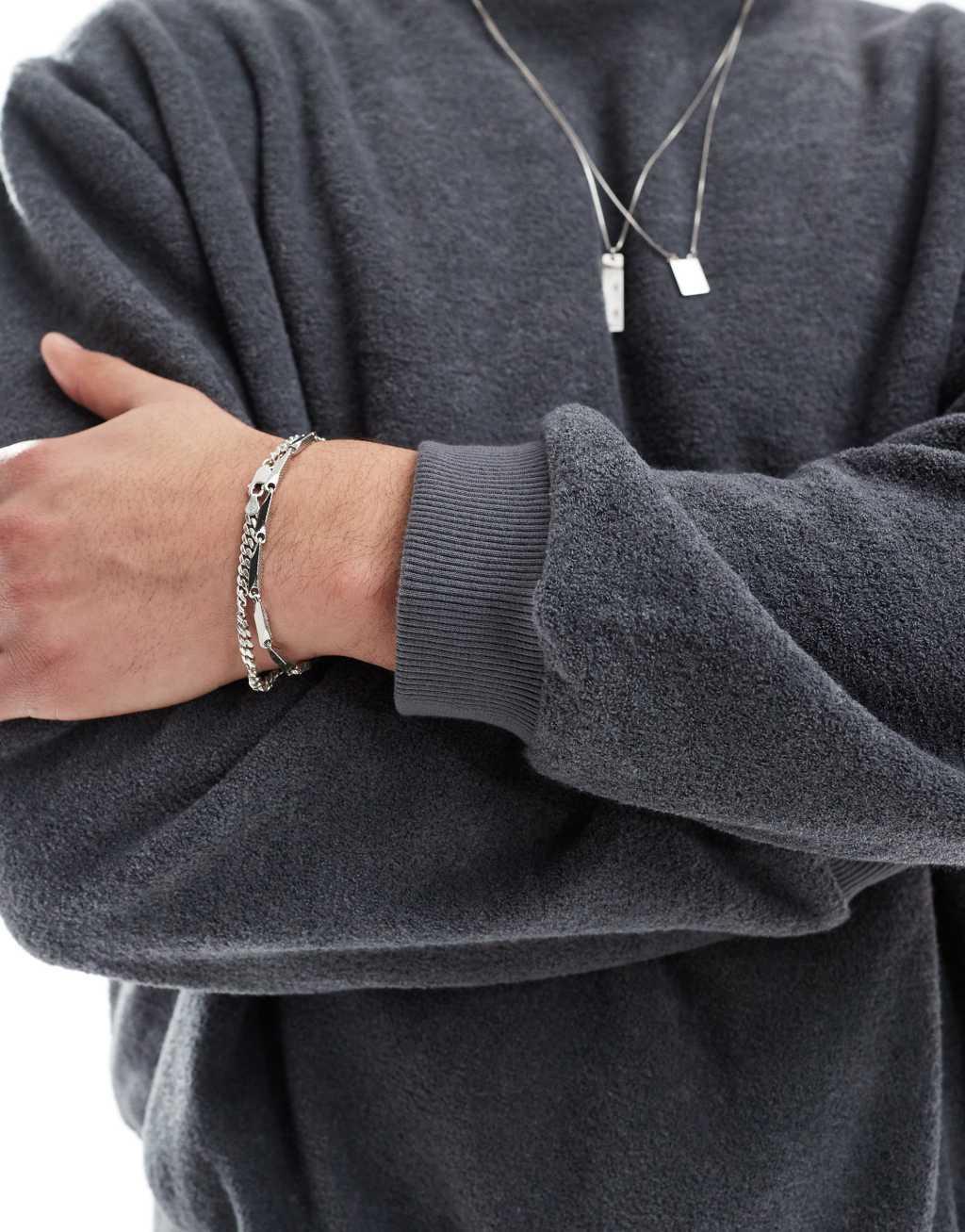 ASOS DESIGN oversized boxy sweatshirt in towelling gray Product Image