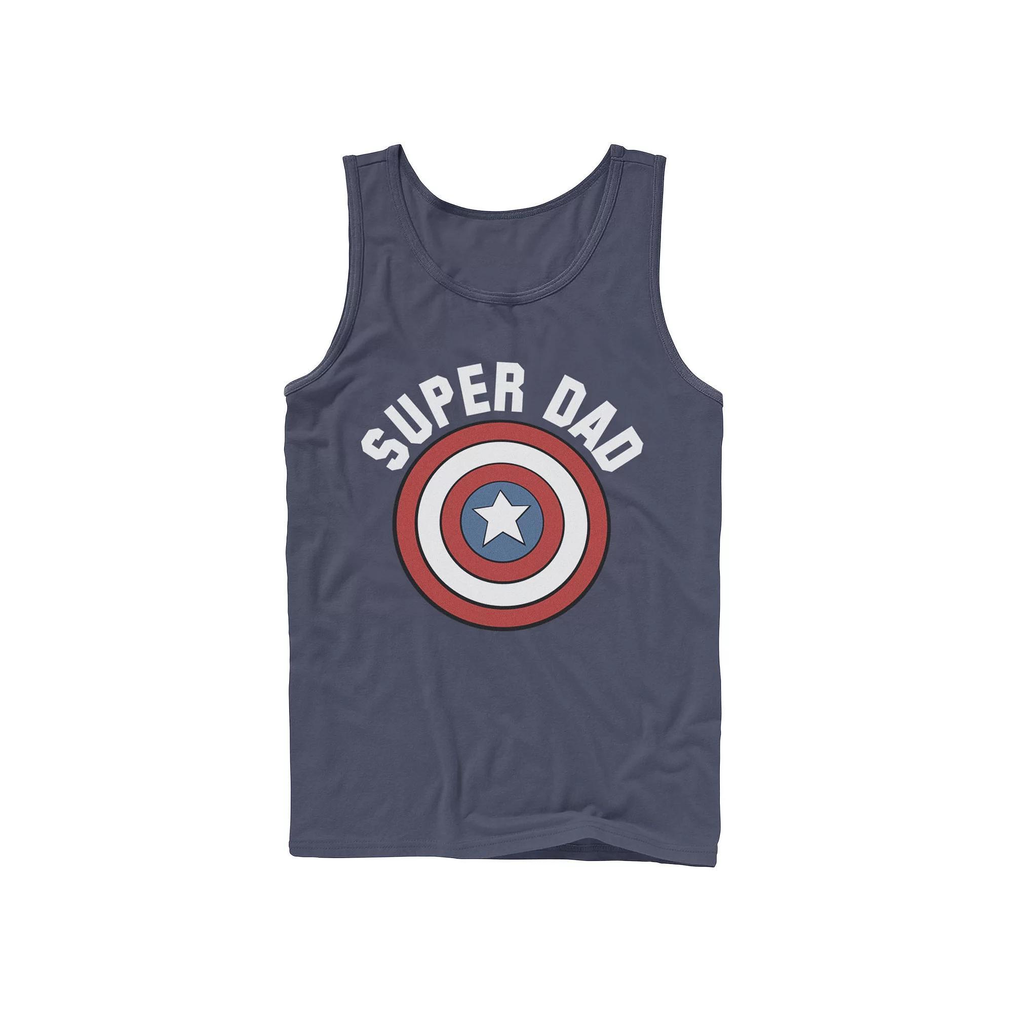 Men's Marvel Father's Day Super Dad Captain America Shield Tank Top,  Product Image