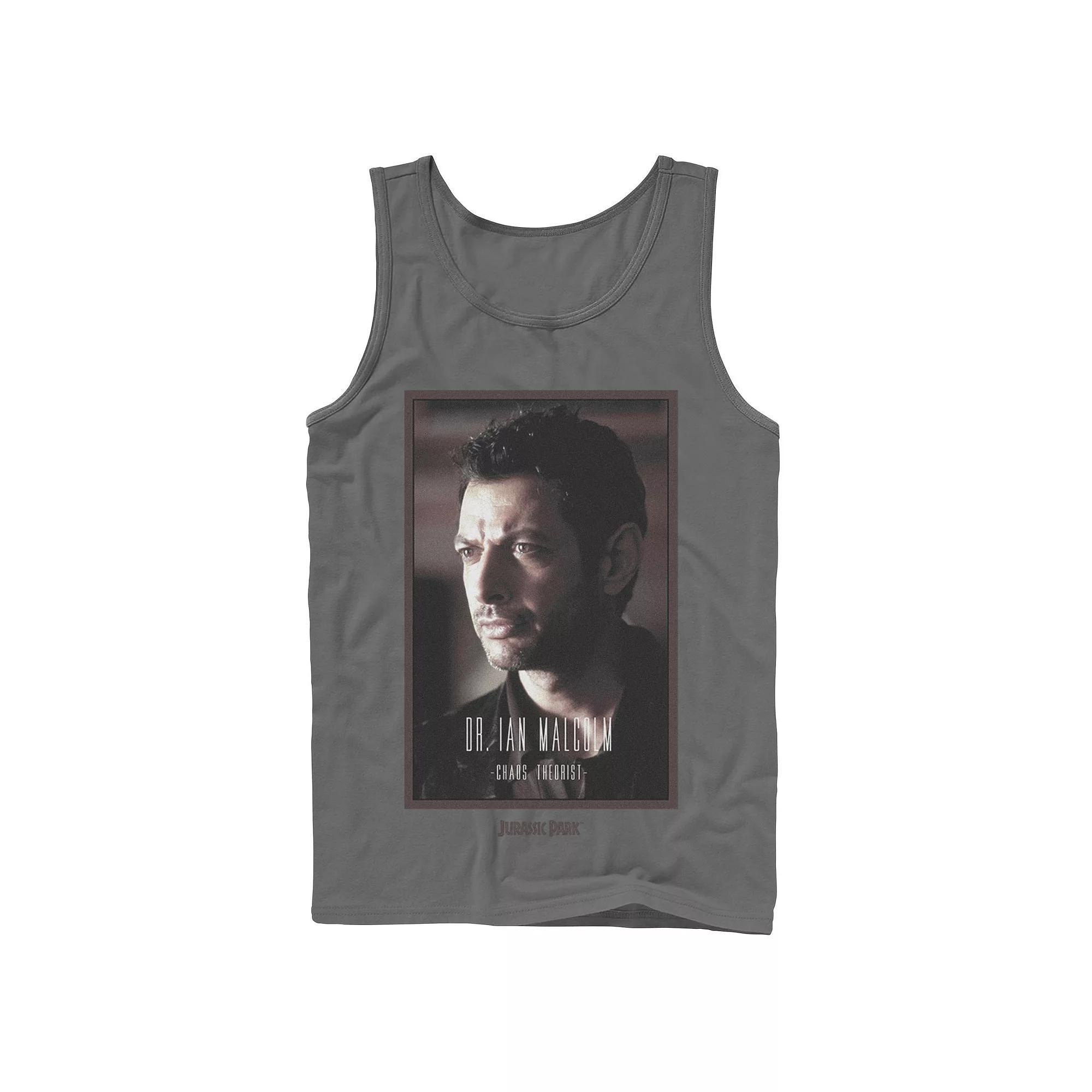 Men's Jurassic Park Dr. Ian Malcolm Chaos Theorist Graphic Tank Top,  Product Image