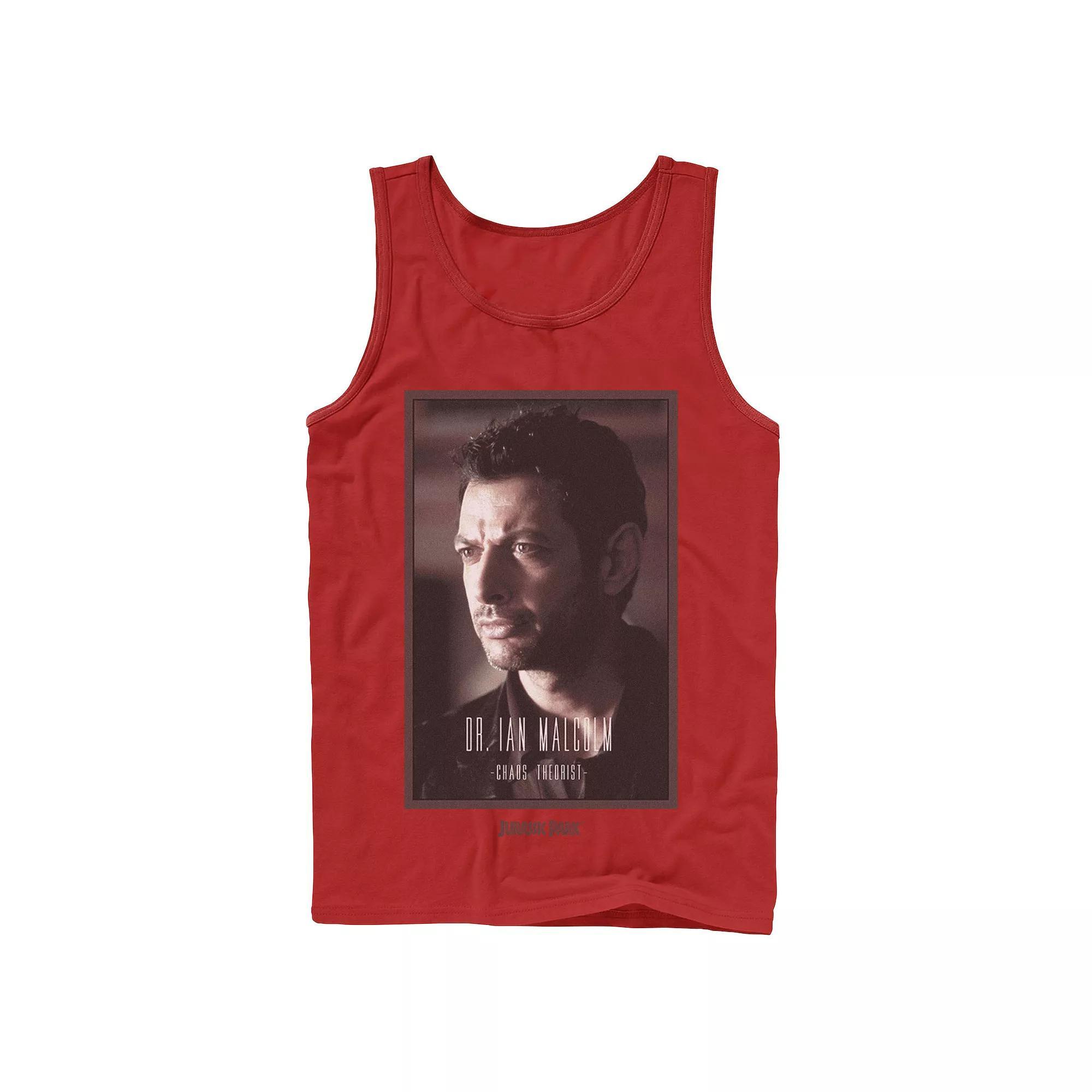 Men's Jurassic Park Dr. Ian Malcolm Chaos Theorist Graphic Tank Top,  Product Image