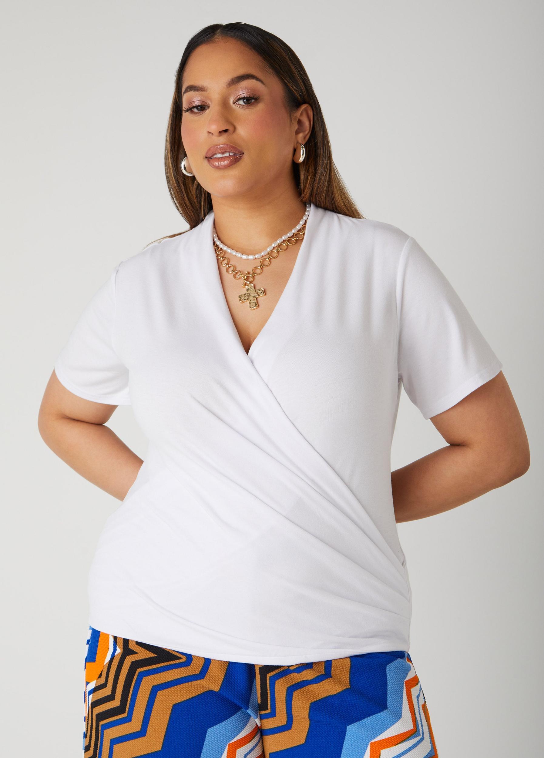 Jersey Faux Wrap Top Product Image