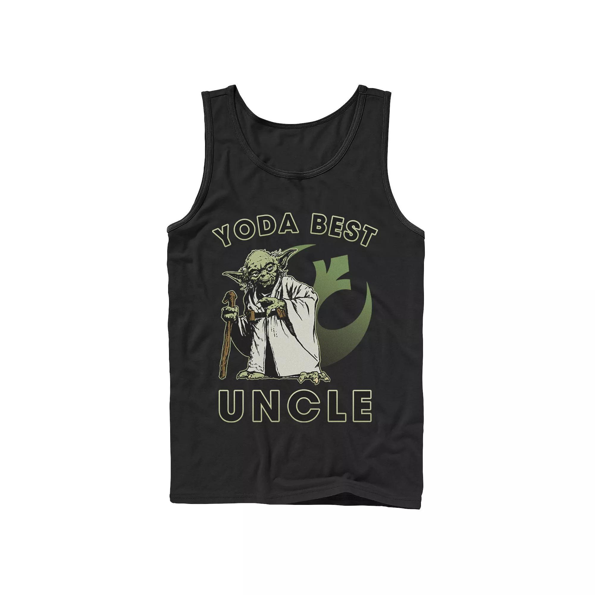 Men's Star Wars Yoda Best Uncle Rebel Logo Tank Top,  Product Image