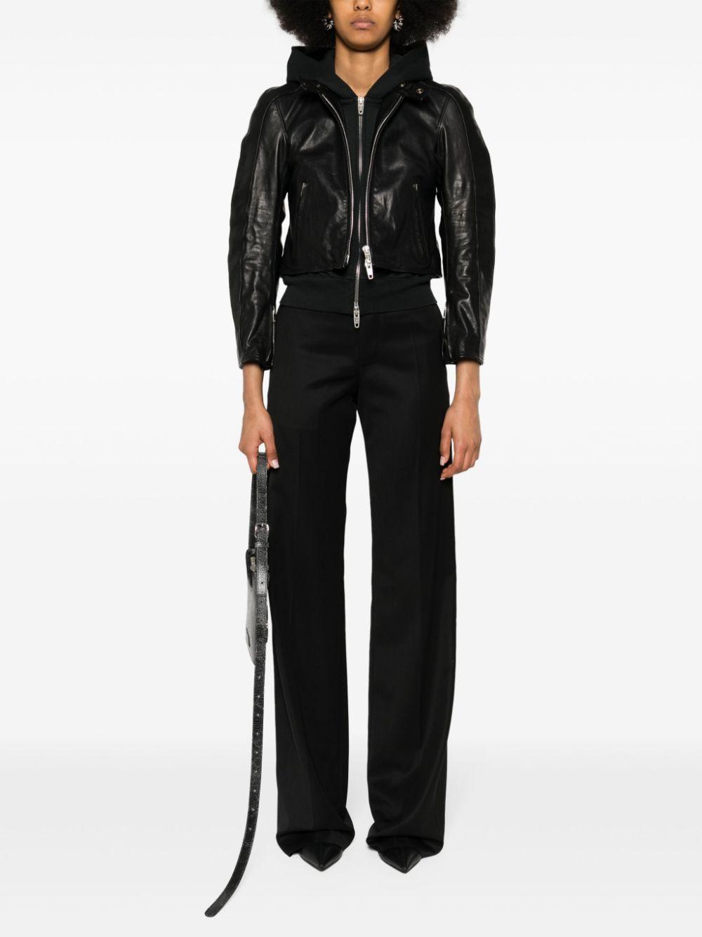 BALENCIAGA Lederjacke Im Lagen-look In Black Product Image