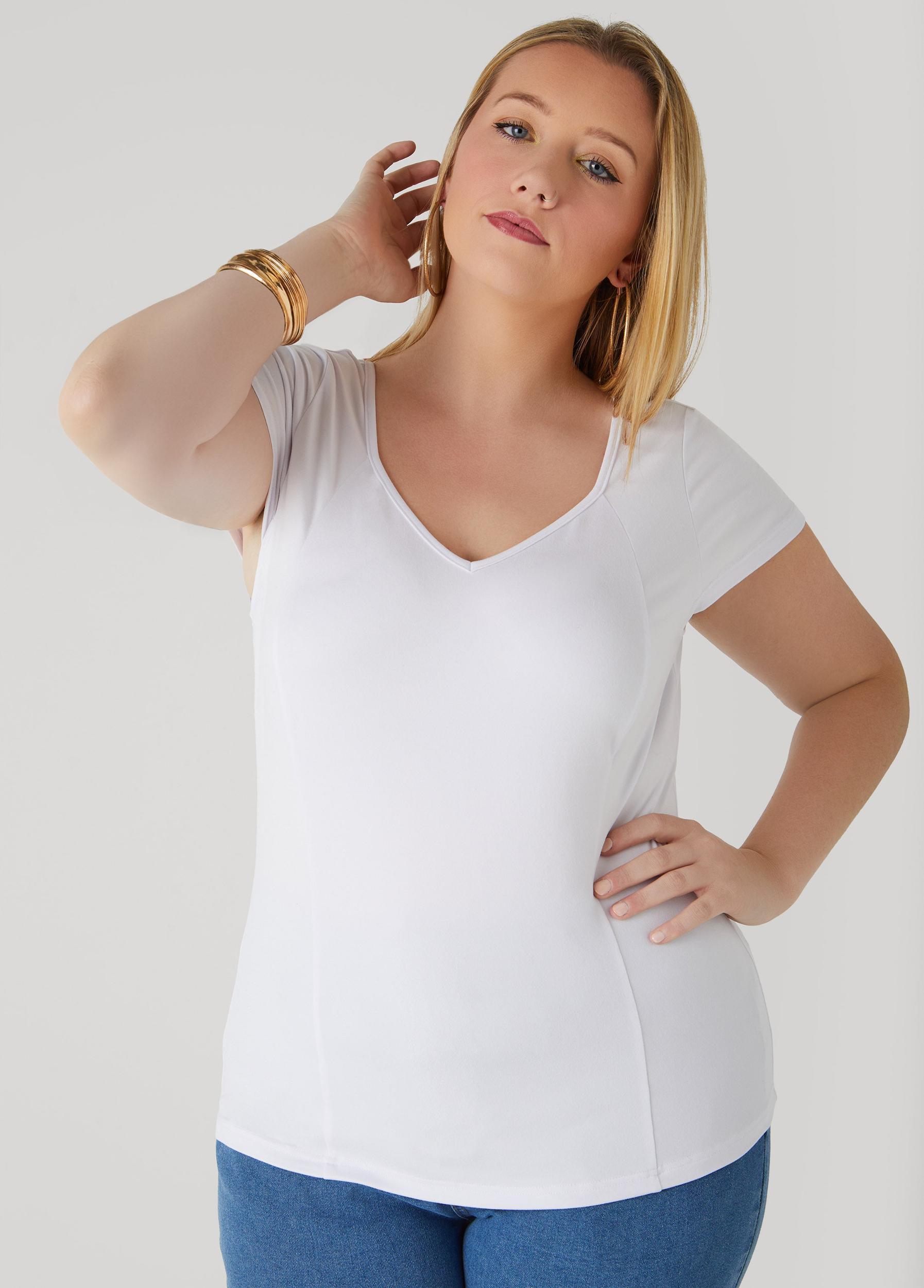 Plus Size V Neck Jersey Tee Ashley Stewart Product Image