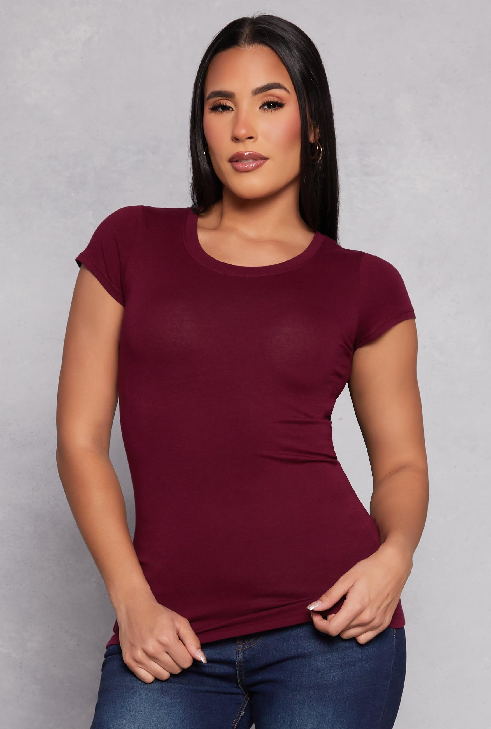 Womens Short Sleeve Scoop Neck Tee Product Image