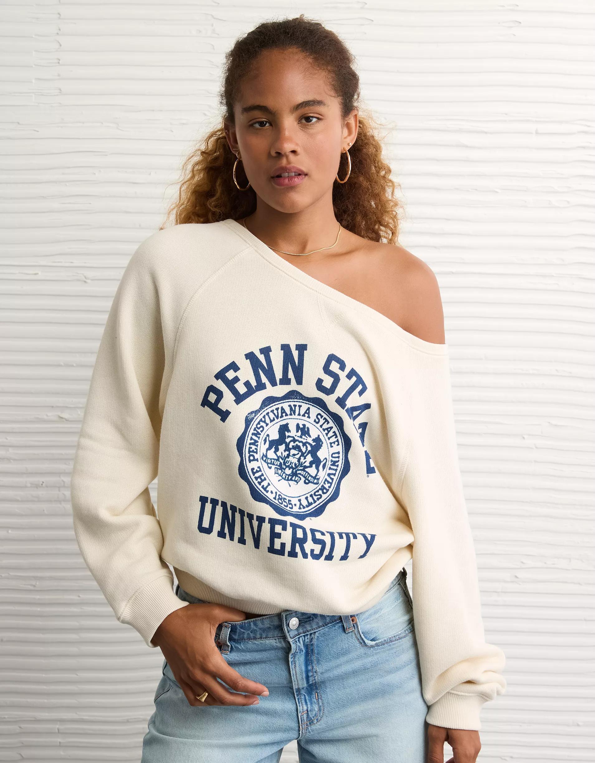 AE Penn State Nittany Lions Graphic Off The Shoulder Sweatshirt Product Image