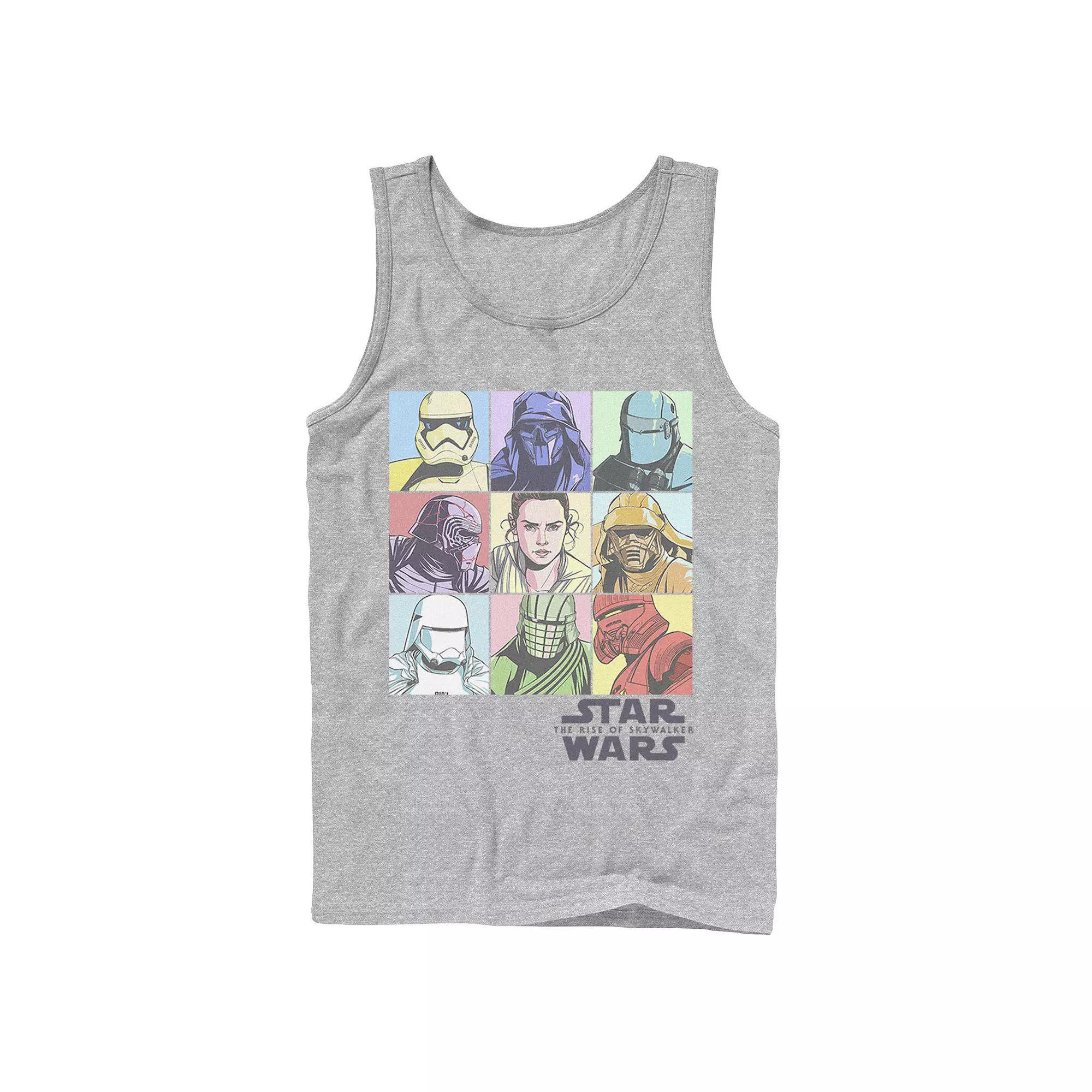 Men's Star Wars The Rise of Skywalker Pastel Character Box Graphic Tank Top,  Product Image