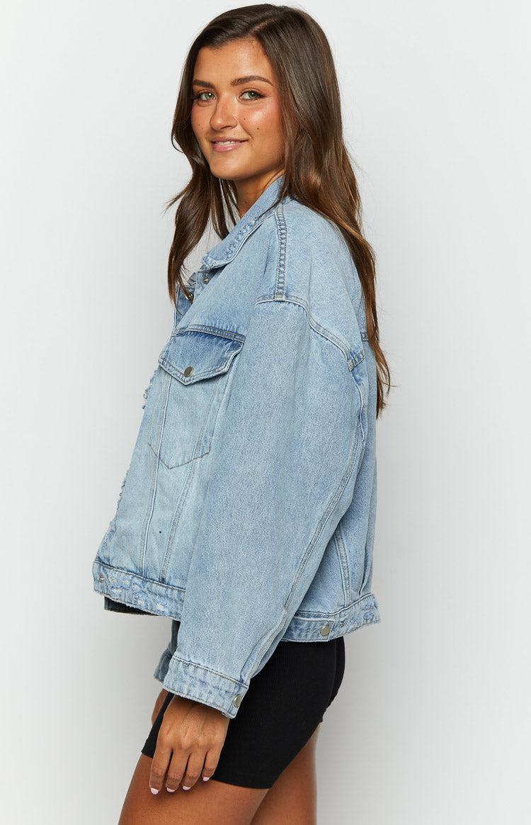 Hugo Light Wash Oversized Denim Jacket Product Image