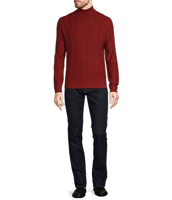Murano Performance Textured Long Sleeve Turtleneck Sweater Product Image
