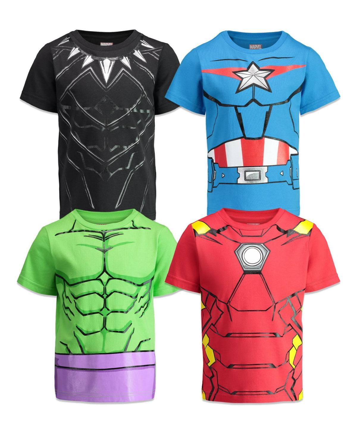 Marvel Big Boys Avengers Spider-Man Mech Strike 4 Pack Cosplay Athletic T-Shirts to (2T - 18-20) Product Image