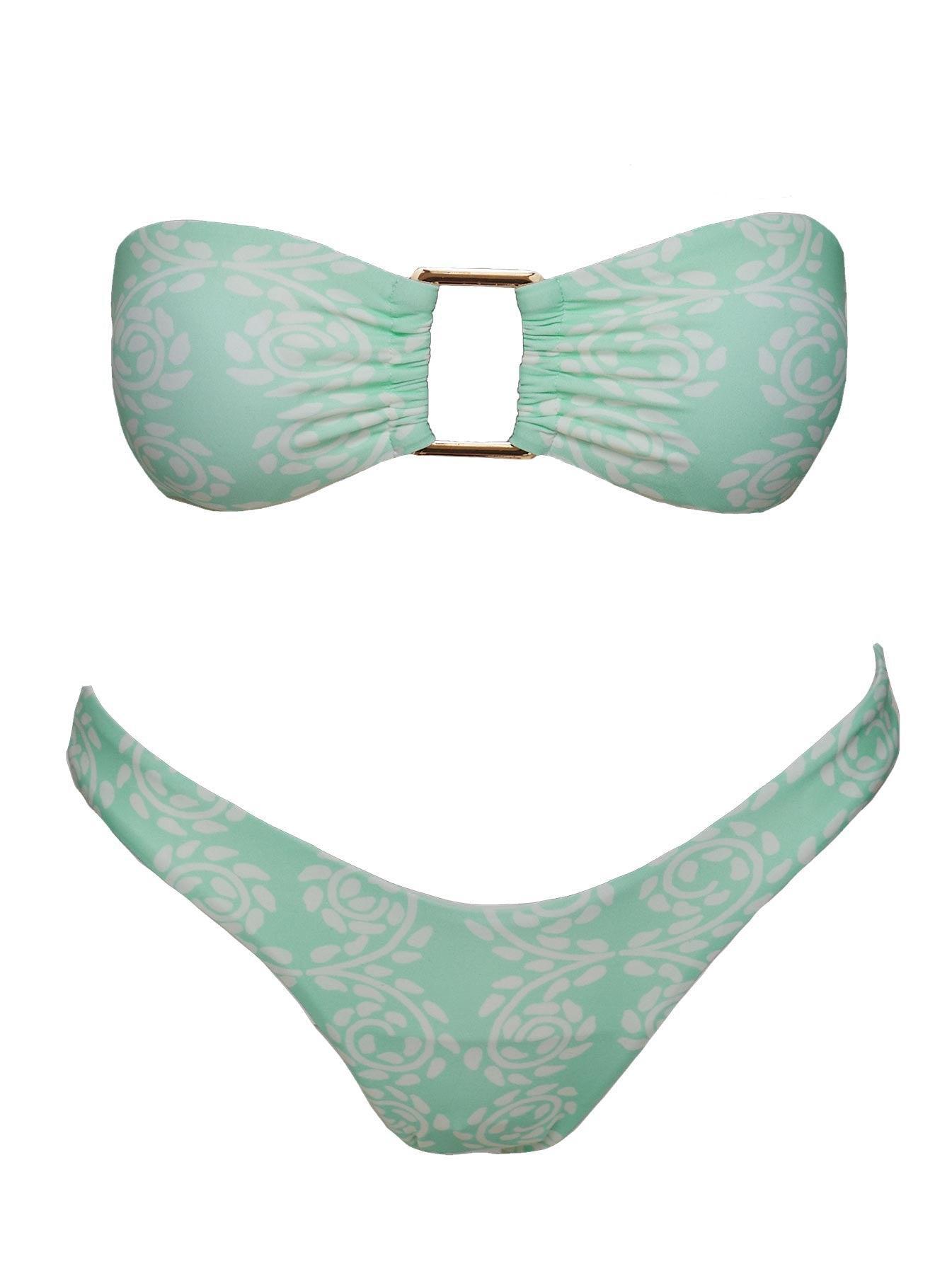 Calbira Bandeau Bikini Top Mint Swirl Product Image