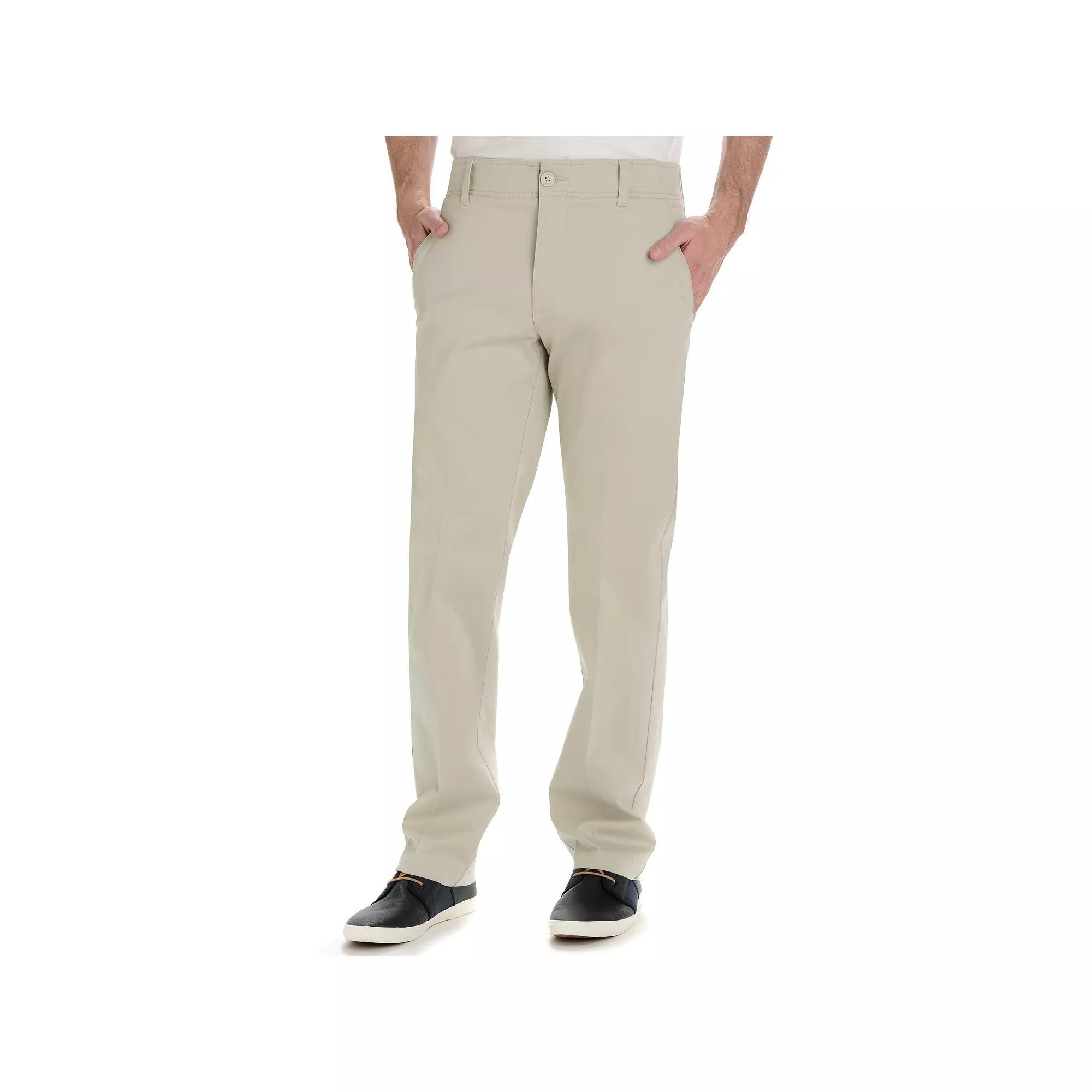 Men's Lee® Extreme Motion Straight Fit Flat Front Pants, Size: 36X30, Grey Product Image