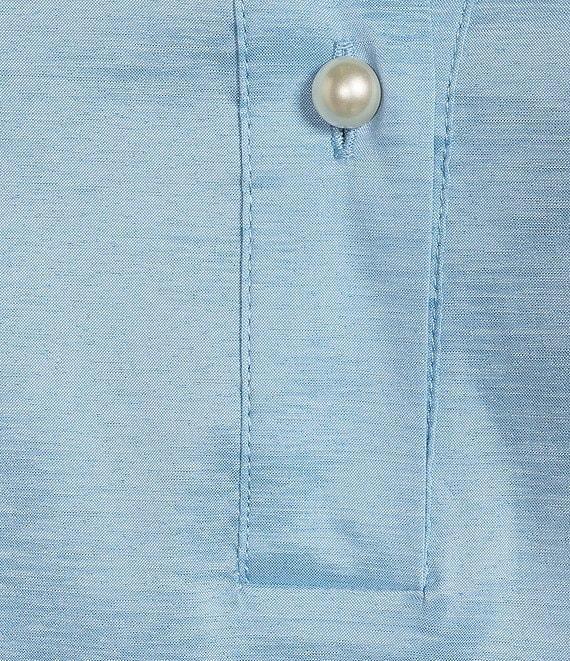 Preston & York Thea Taffeta Cuffed Long Sleeve Point Collar Button Front Blouse Product Image