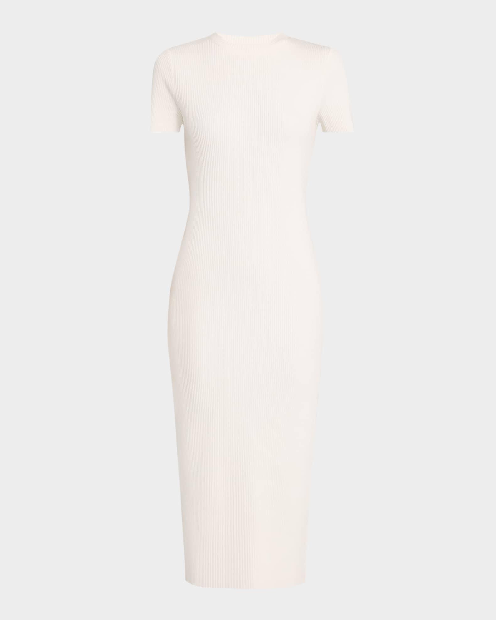 Short-Sleeve Ribbed Midi Dress Product Image