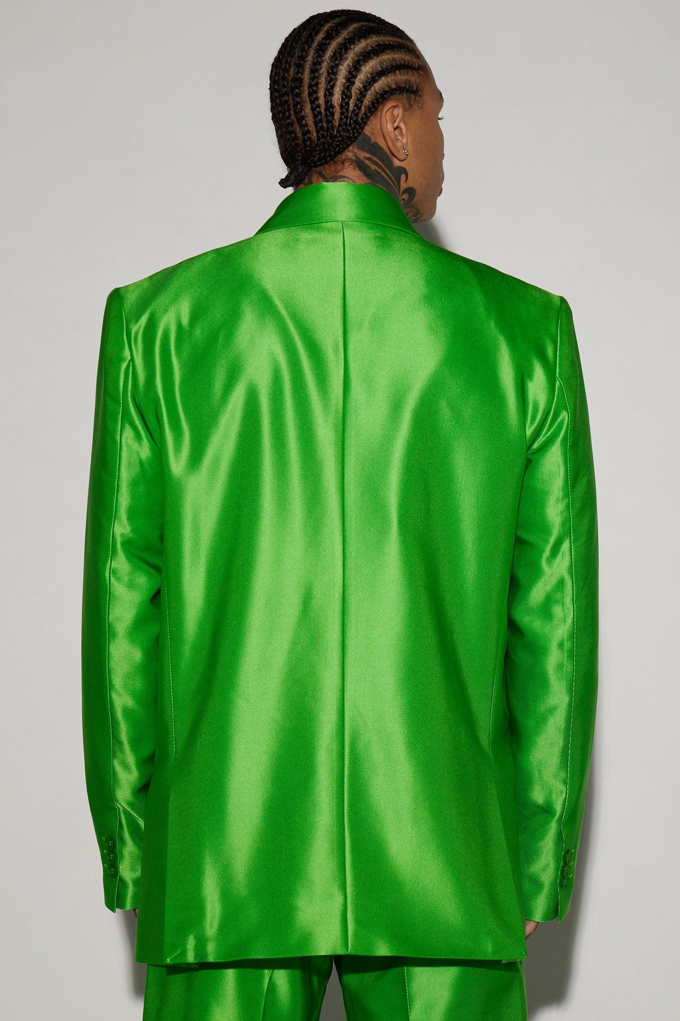 Call On Me Boxy Double Breasted Suit Jacket - Green Product Image