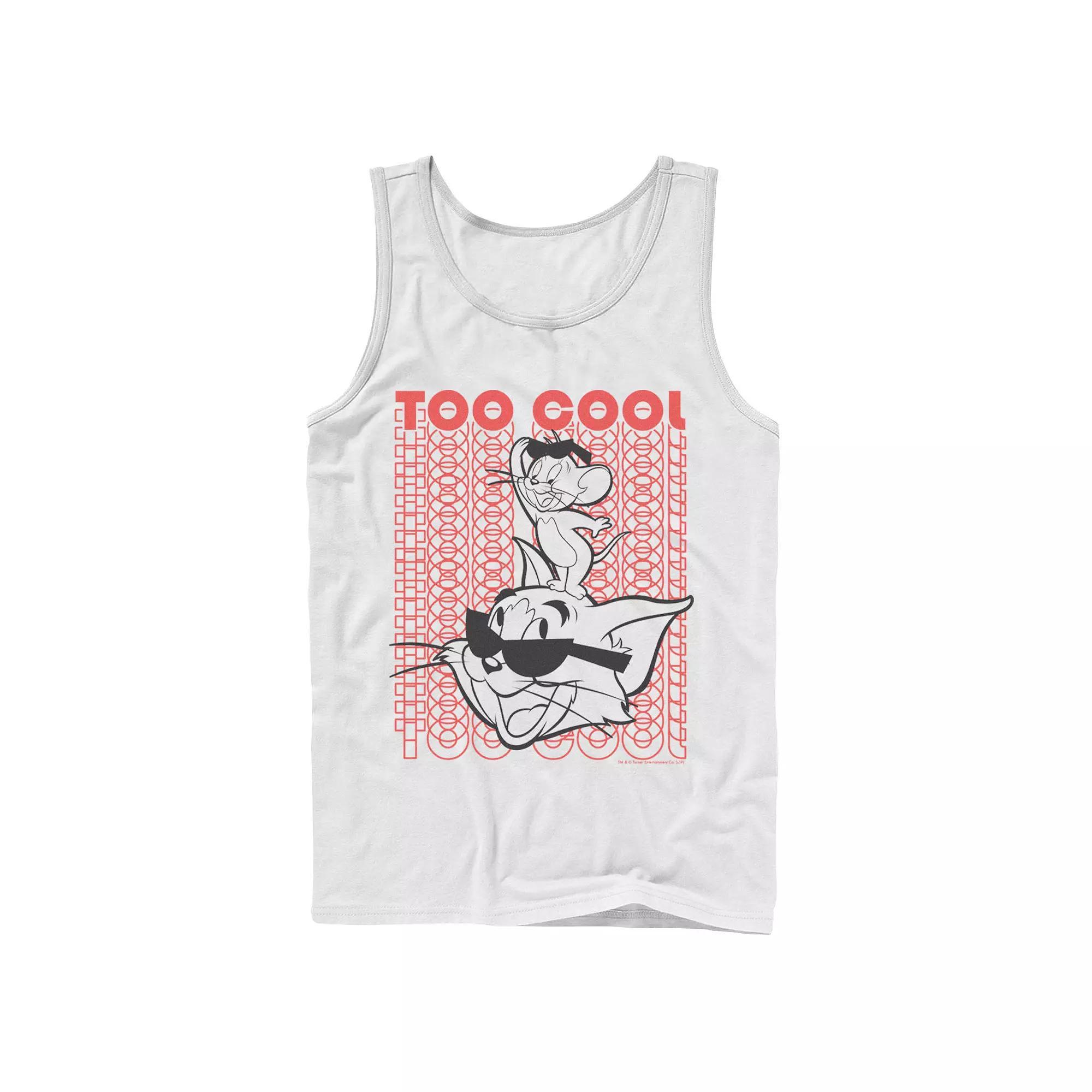 Men's Tom And Jerry Too Cool Word Stack Portrait Tank Top,  Product Image