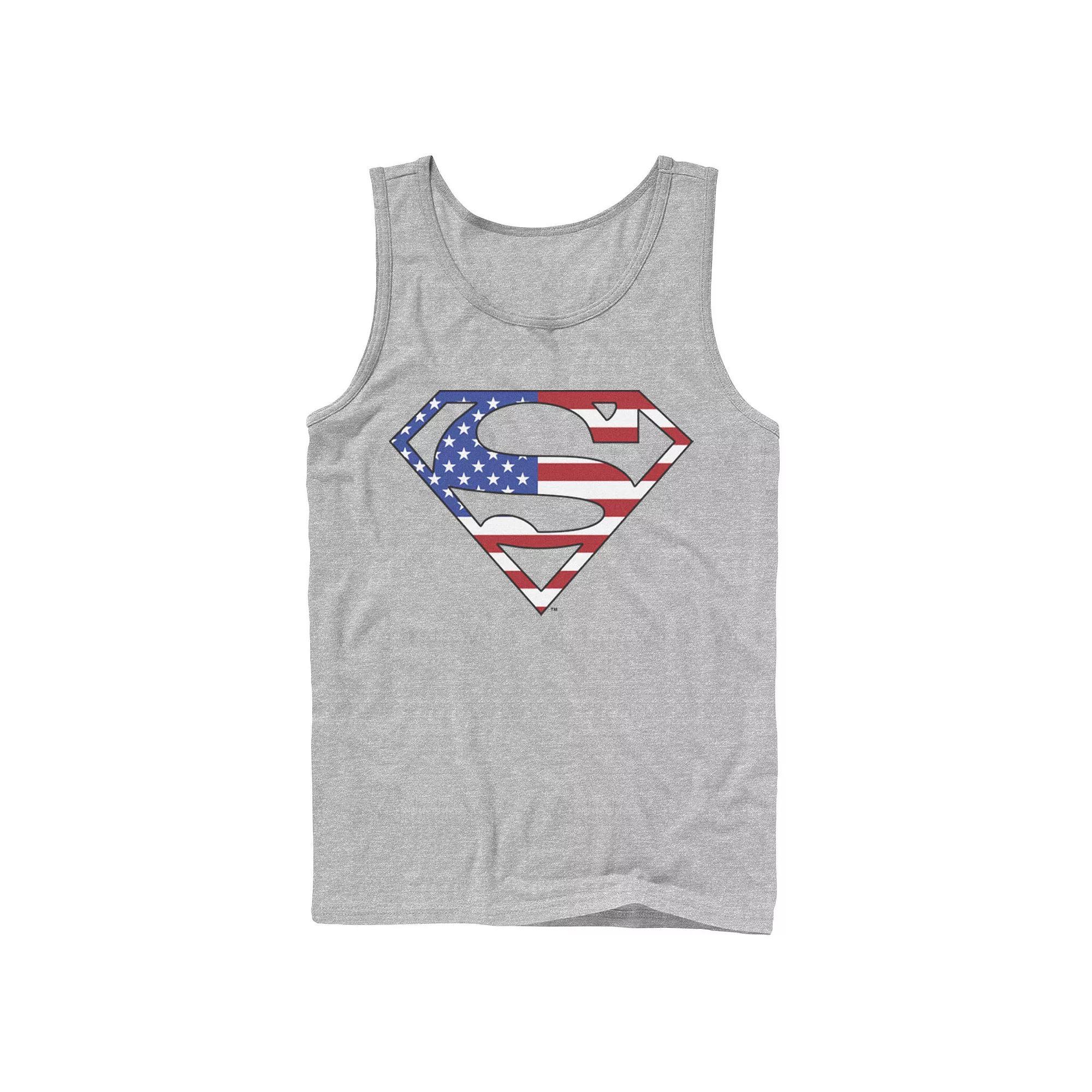 Men's DC Comics Superman American Flag Logo Fill Tank Top,  Product Image