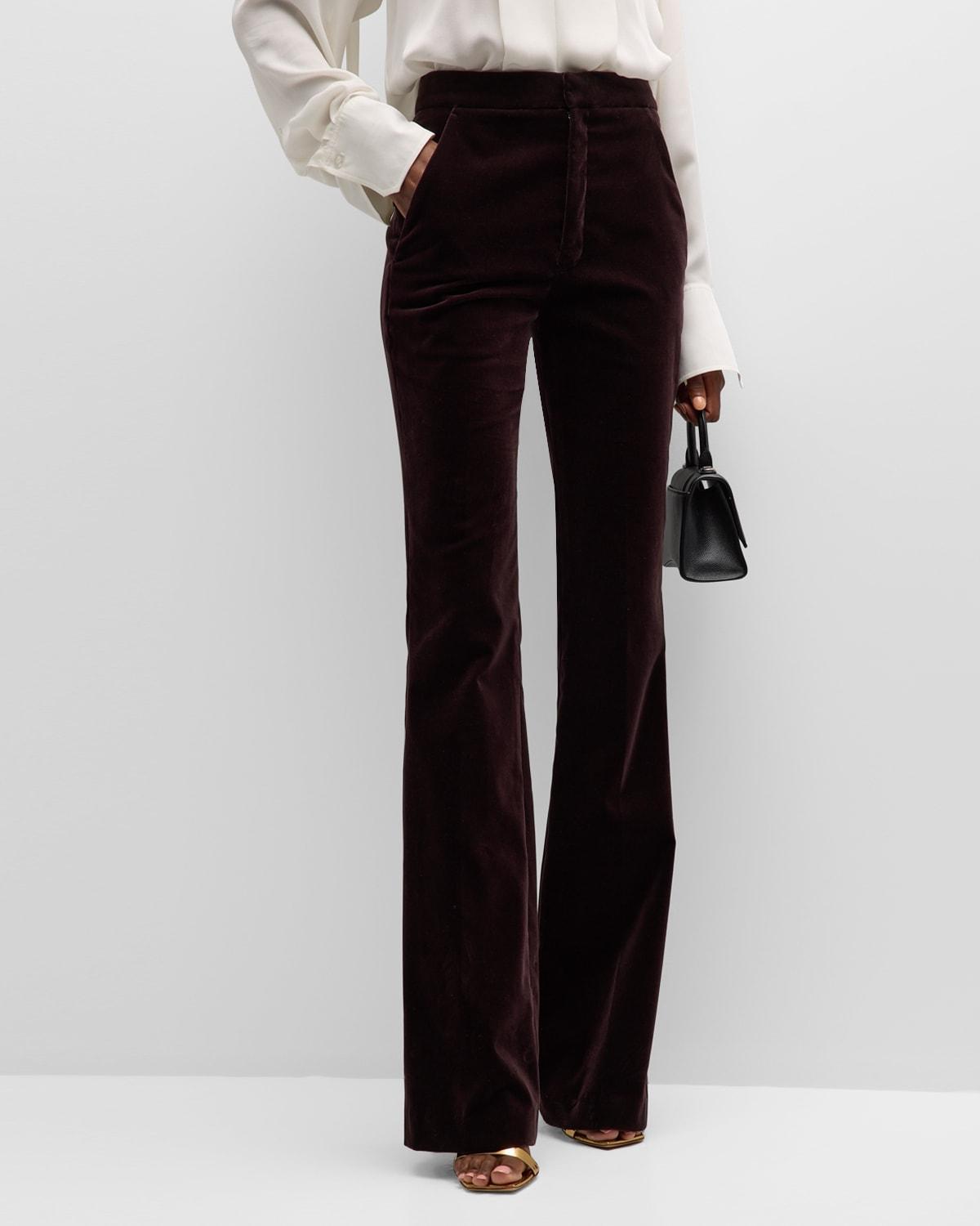 Sophie II Mid-Rise Straight Velvet Pants Product Image