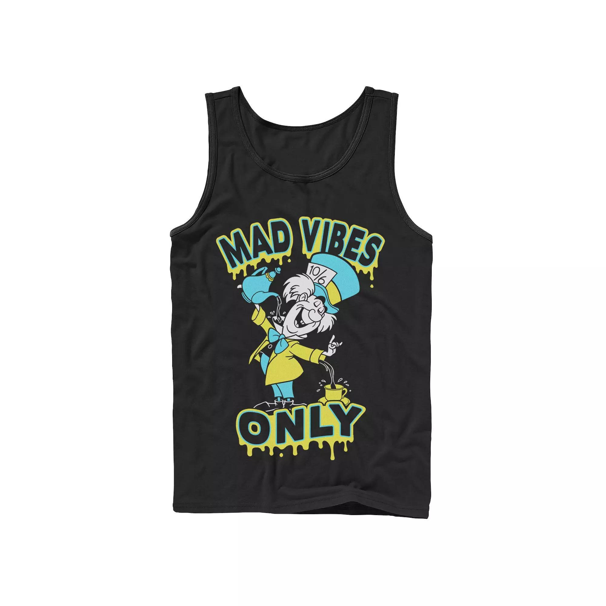 Disney's Alice In Wonderland Mad Hatter Mad Vibes Only Men's Tank Top, Size: XL, Black Product Image