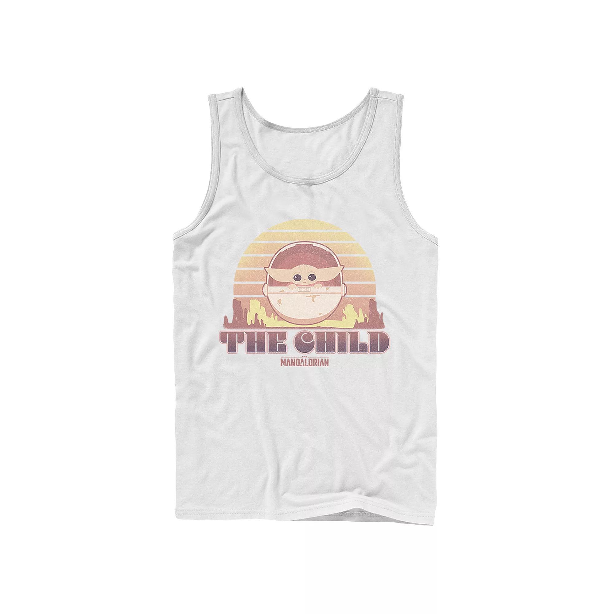 Men's Star Wars The Mandalorian The Child Retro Line Portrait Tank Top,  Product Image