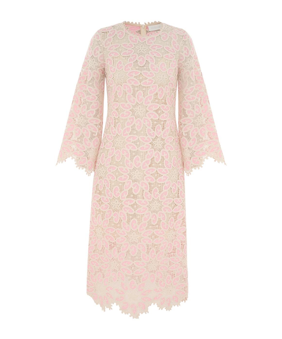 ZIMMERMANN Ottie Lace Midi Dress In Crpik Product Image