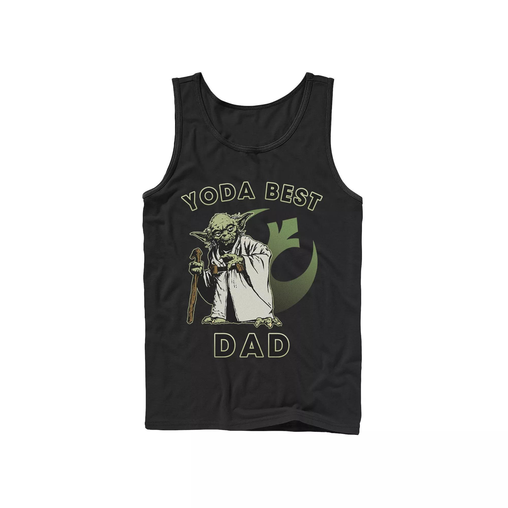 Men's Star Wars Yoda Best Dad Rebel Logo Tank Top, Size: XL, Black Product Image