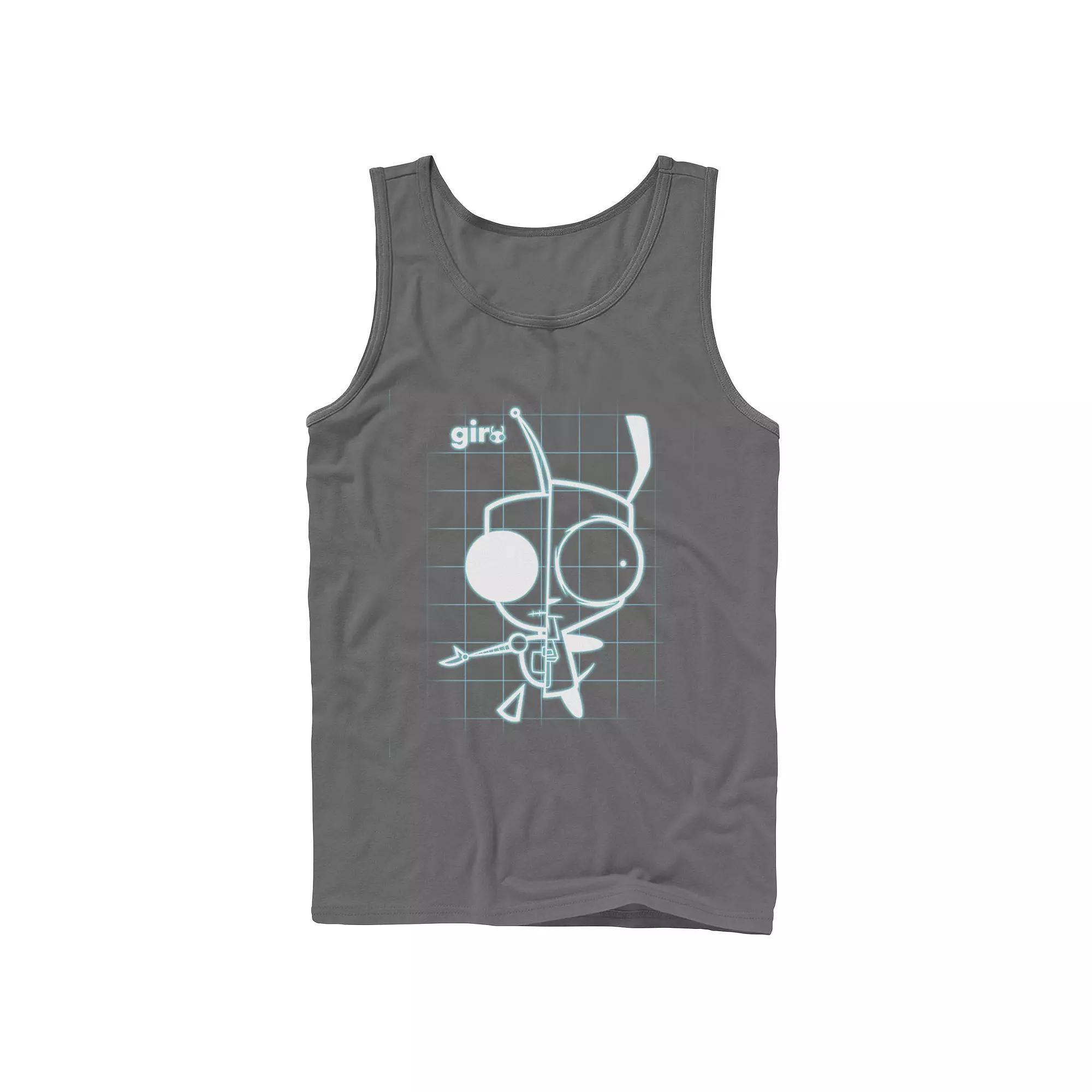 Men's Nickelodeon Invader Zim X-Ray Schematic GIR Graphic Graphic Tank Top,  Product Image