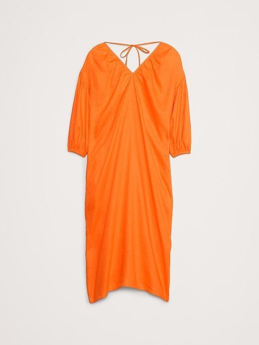 Linen V-Neck Maxi Dress Product Image