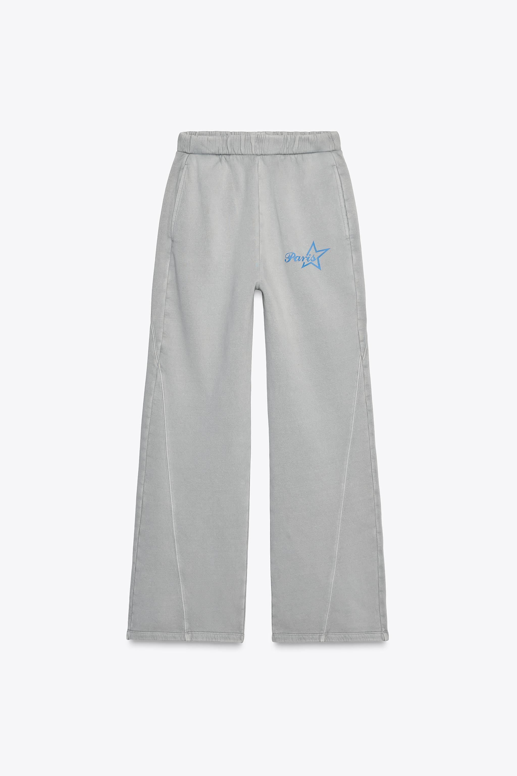 WASHED EFFECT TEXT DETAIL SWEATPANTS Product Image