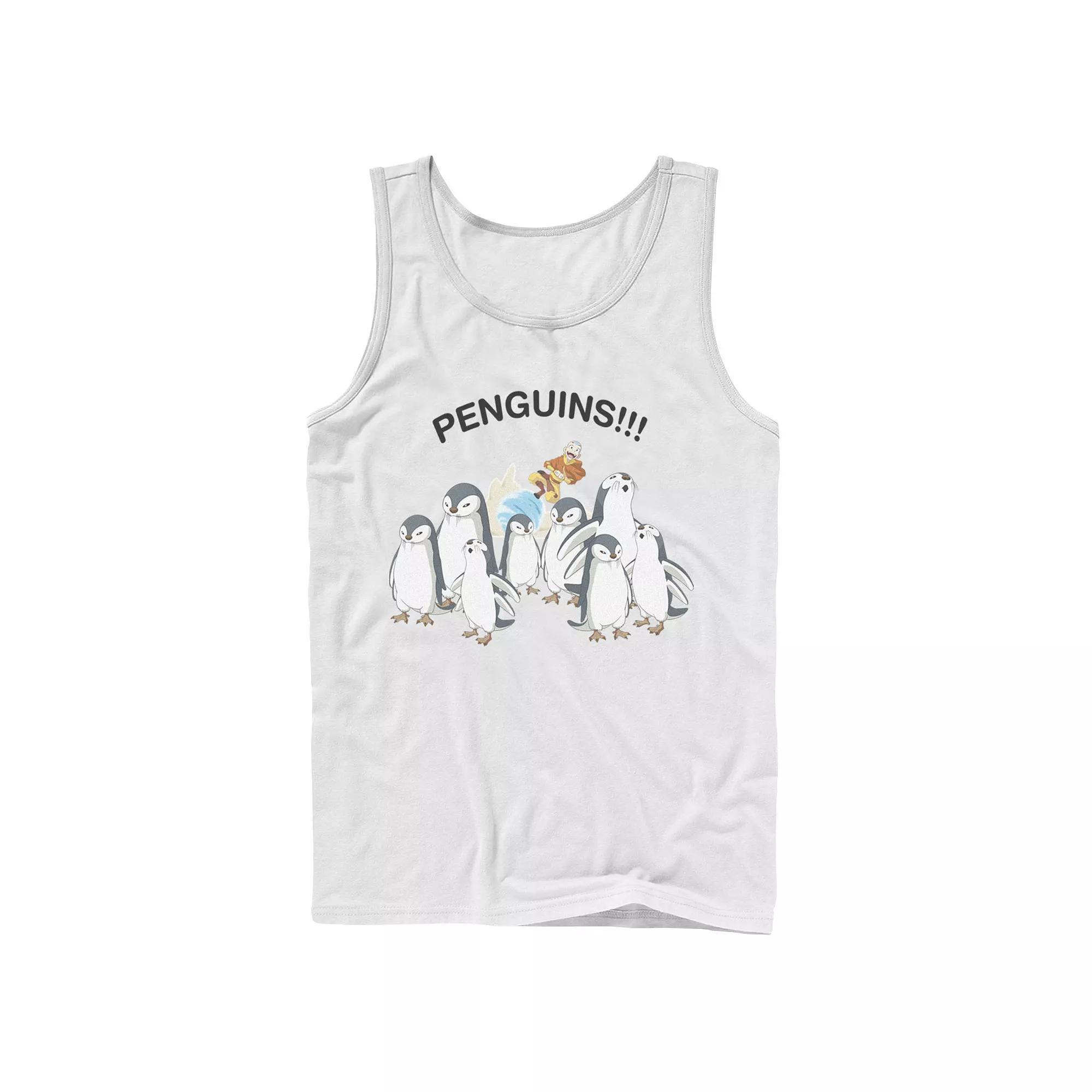 Men's Nickelodeon Avatar The Last Airbender Aang And Penguins!! Tank Top,  Product Image