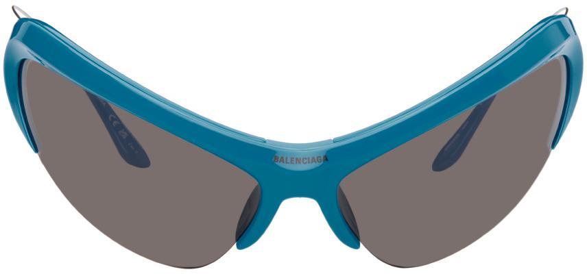 BALENCIAGA Blue Wire Cat-eye Sunglasses In Light-blue-slvr-gry Product Image