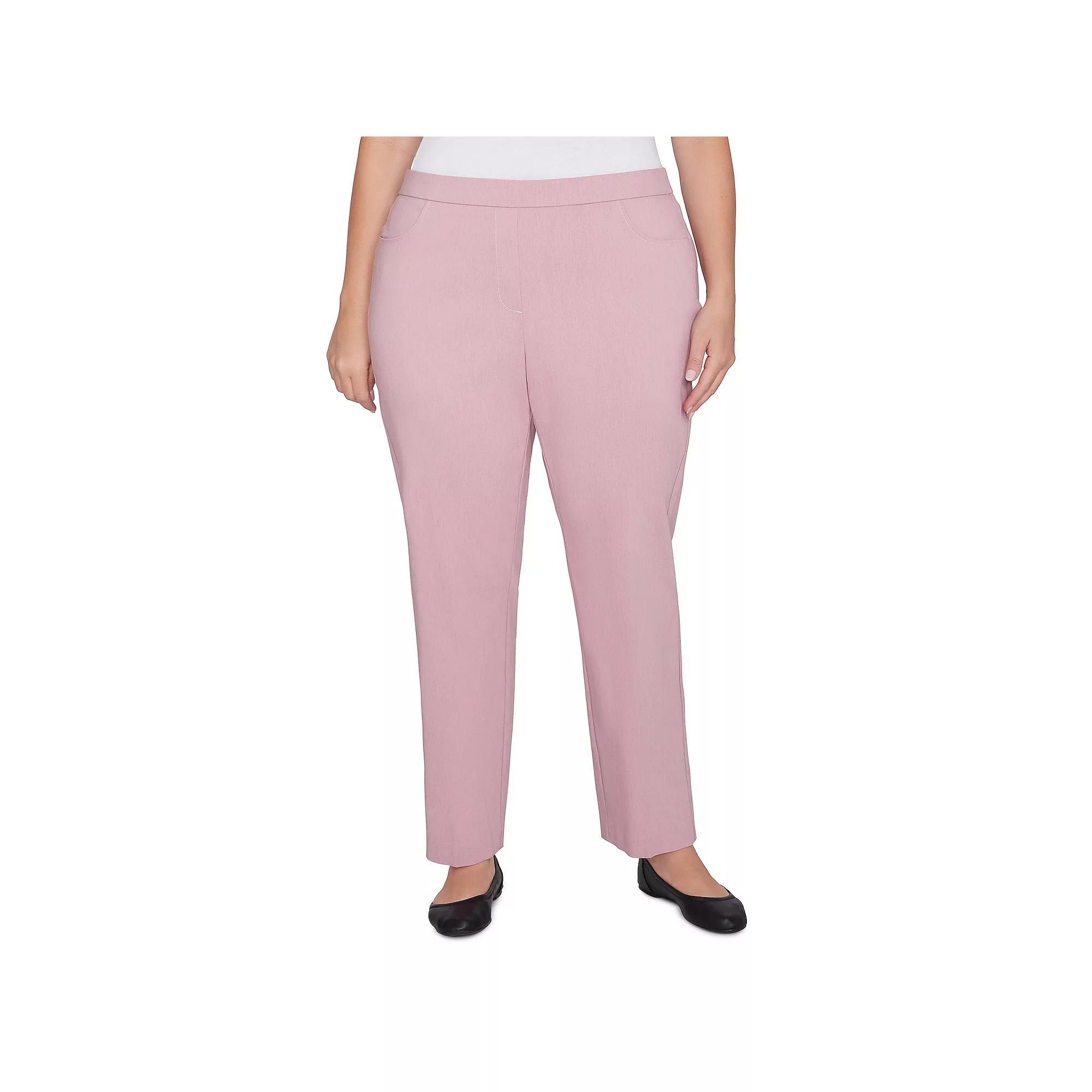 Plus Size Alfred Dunner Classic Balanced Short Length Pants, Women's, Size: 18W Short, Rose Grey Product Image