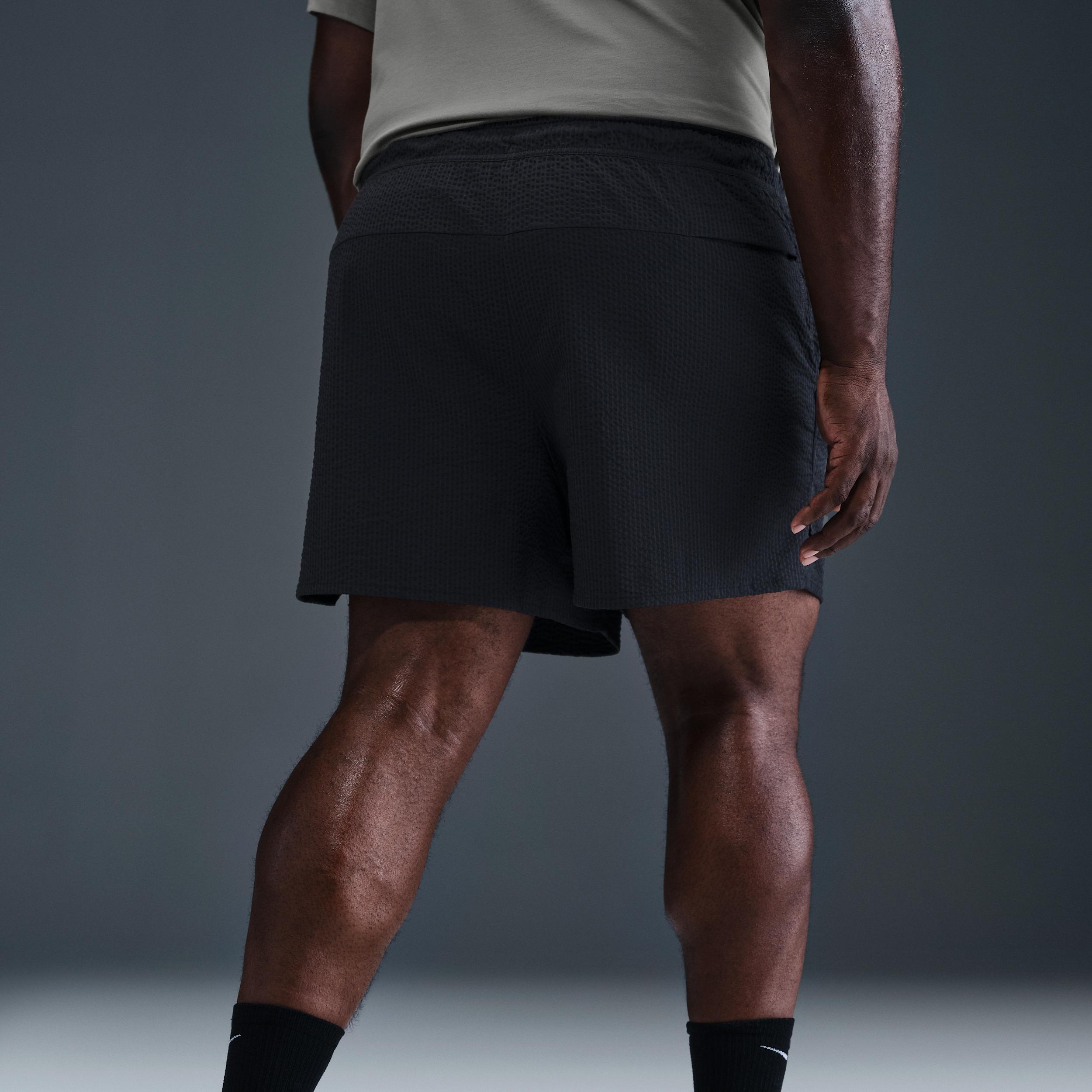 Nike Mens Unlimited Dri-FIT 5 Unlined Seersucker Versatile Shorts | HJ4091-010 Product Image