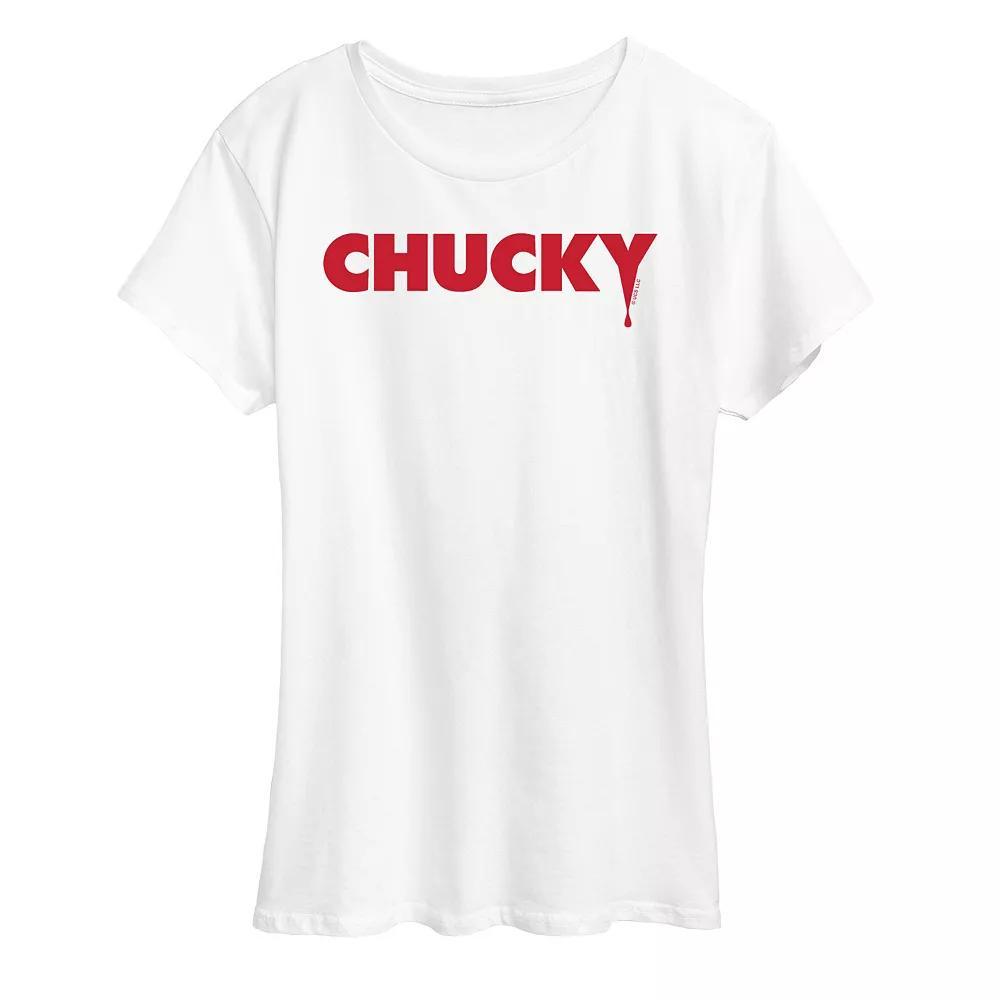 Women's Chucky Logo Graphic Tee, Size: XL, White Product Image